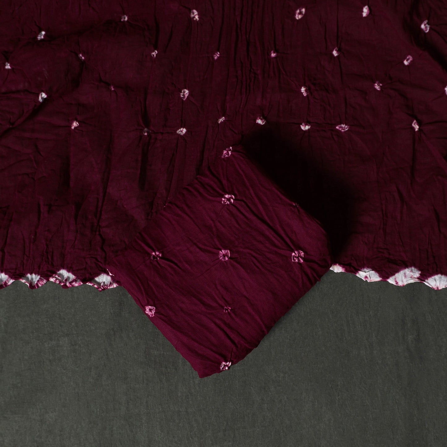 Kutch tie-dye satin cotton bandhani 3pc unstitched dress