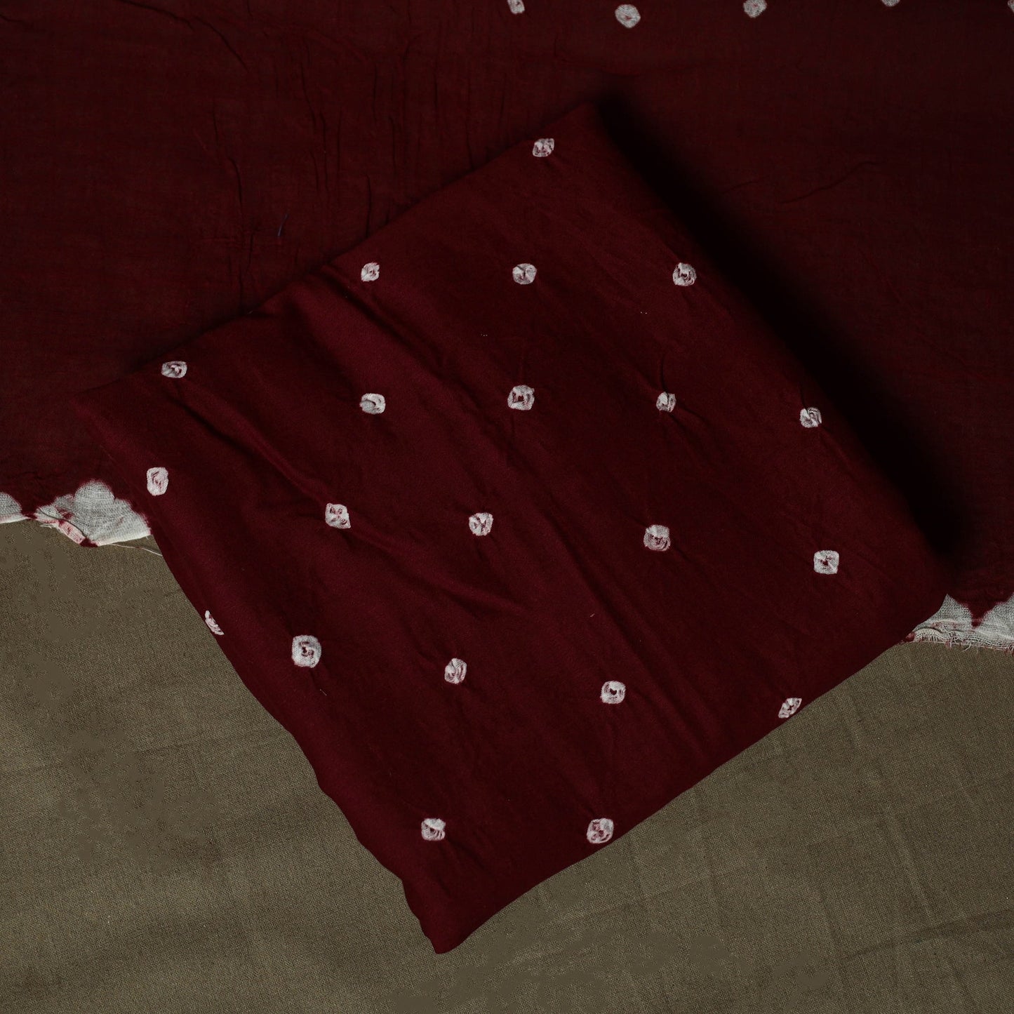 Kutch tie-dye satin cotton bandhani 3pc unstitched dress