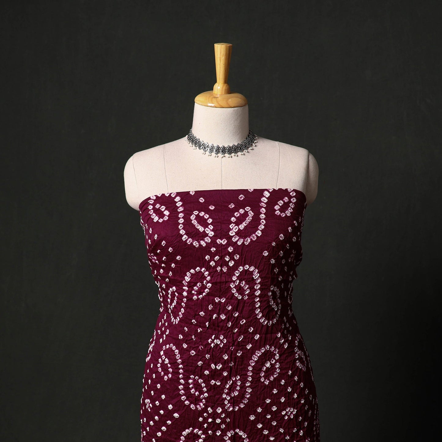 Kutch tie-dye satin cotton bandhani 3pc unstitched dress