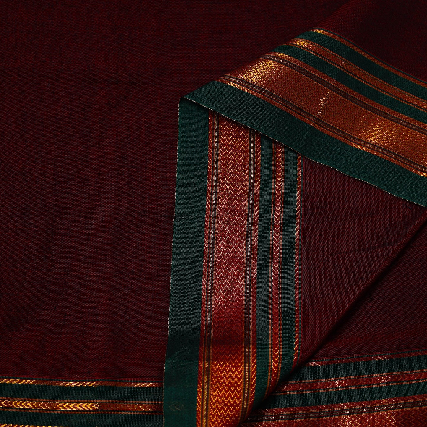 Maroon Mercerised Cotton Dharwad Fabric