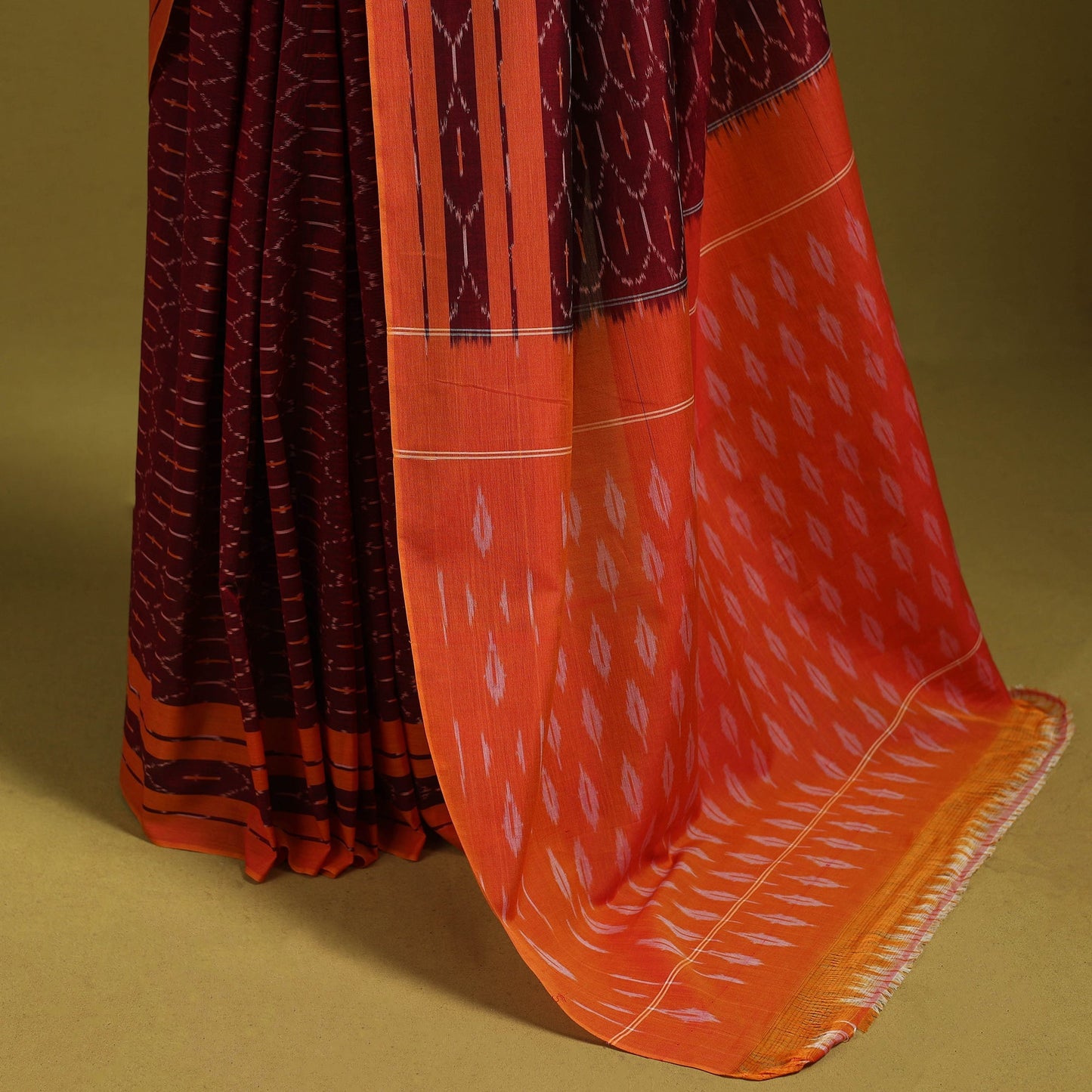 Mercerised cotton handloom pochampally ikat saree 43