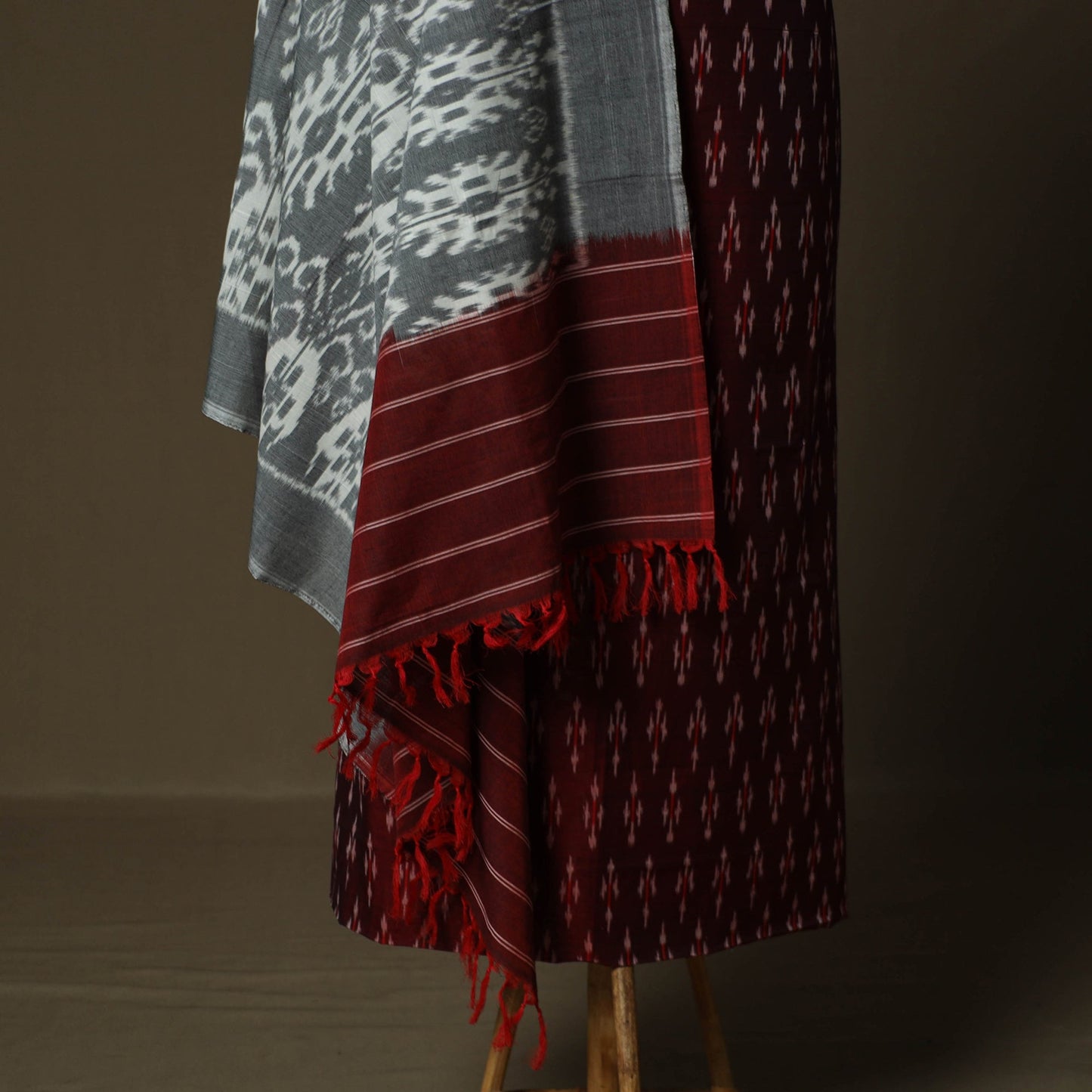 Handloom mercerised cotton pochampally ikat 2pc unstitched