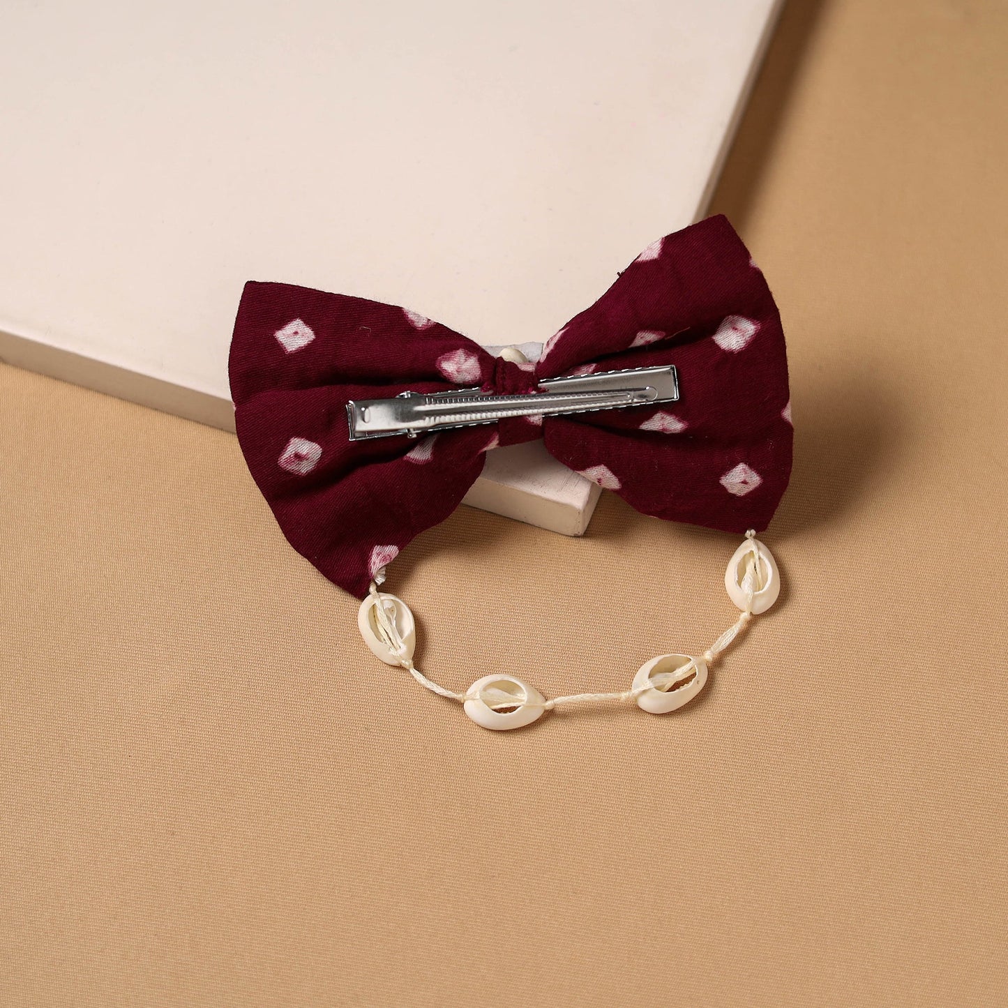 Mirror shell work women’s bow hair clip 32 - handcrafted