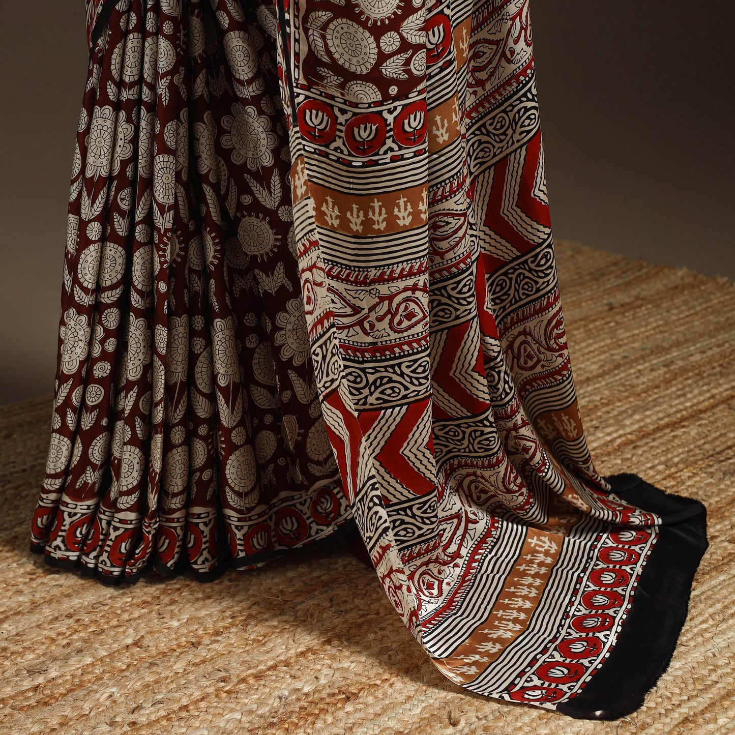 Modal silk hand bagru saree 25 - handcrafted