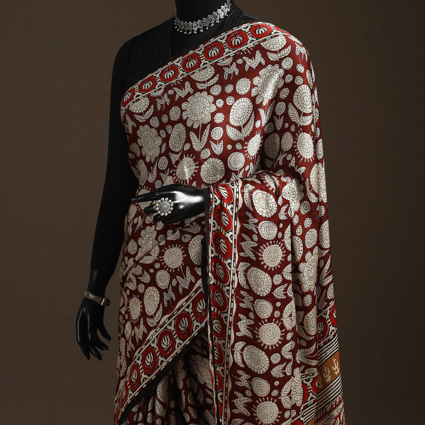 Modal silk hand bagru saree 25 - handcrafted