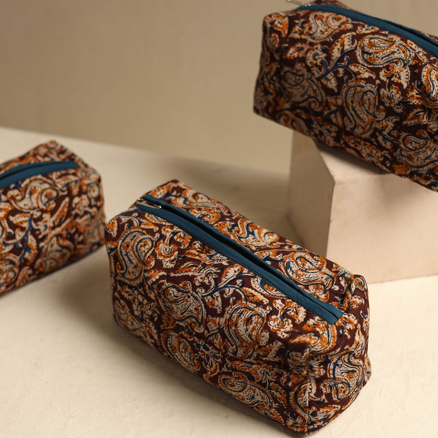 Maroon Multipurpose Handmade Toiletry Bags (Set of 3)