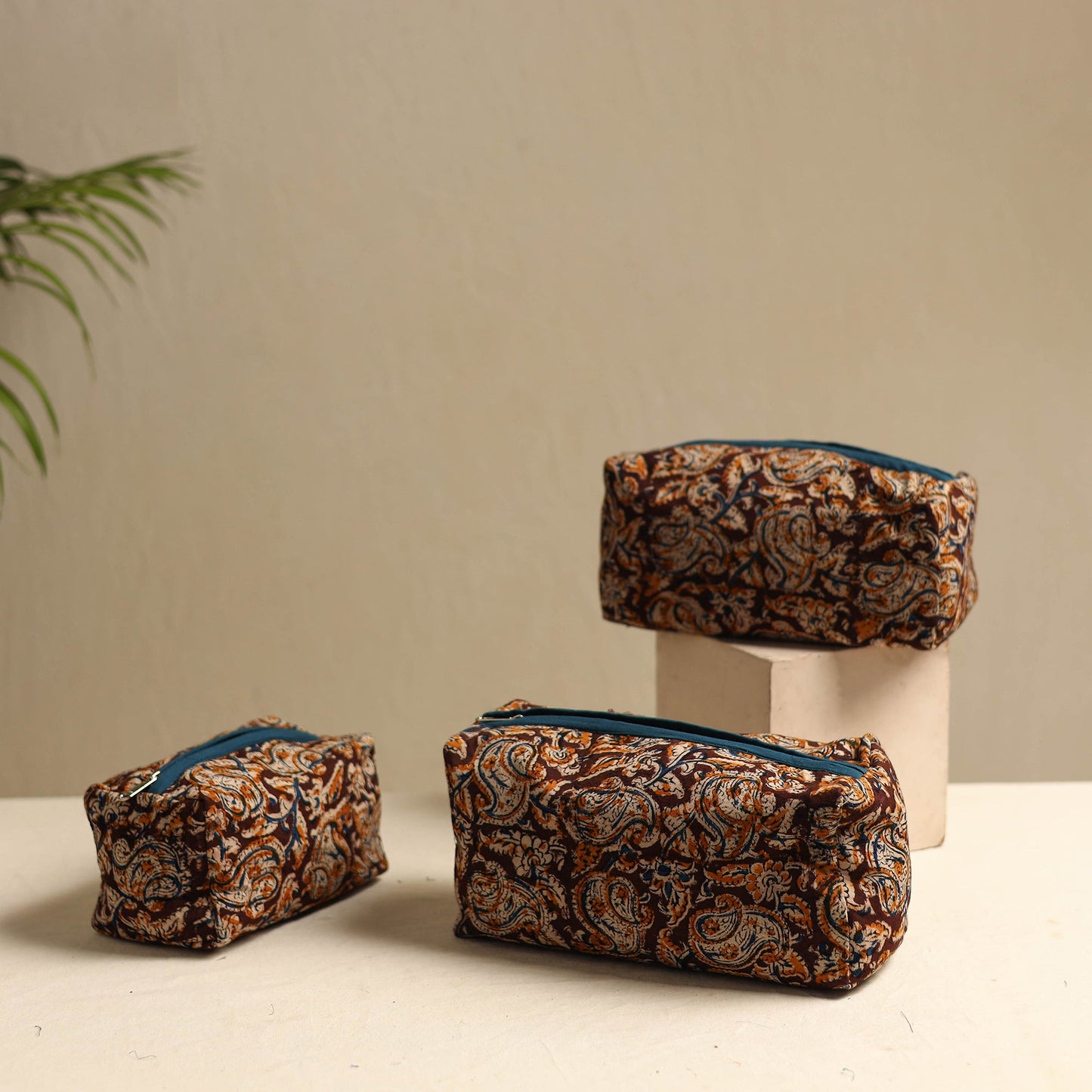 Maroon Multipurpose Handmade Toiletry Bags (Set of 3)