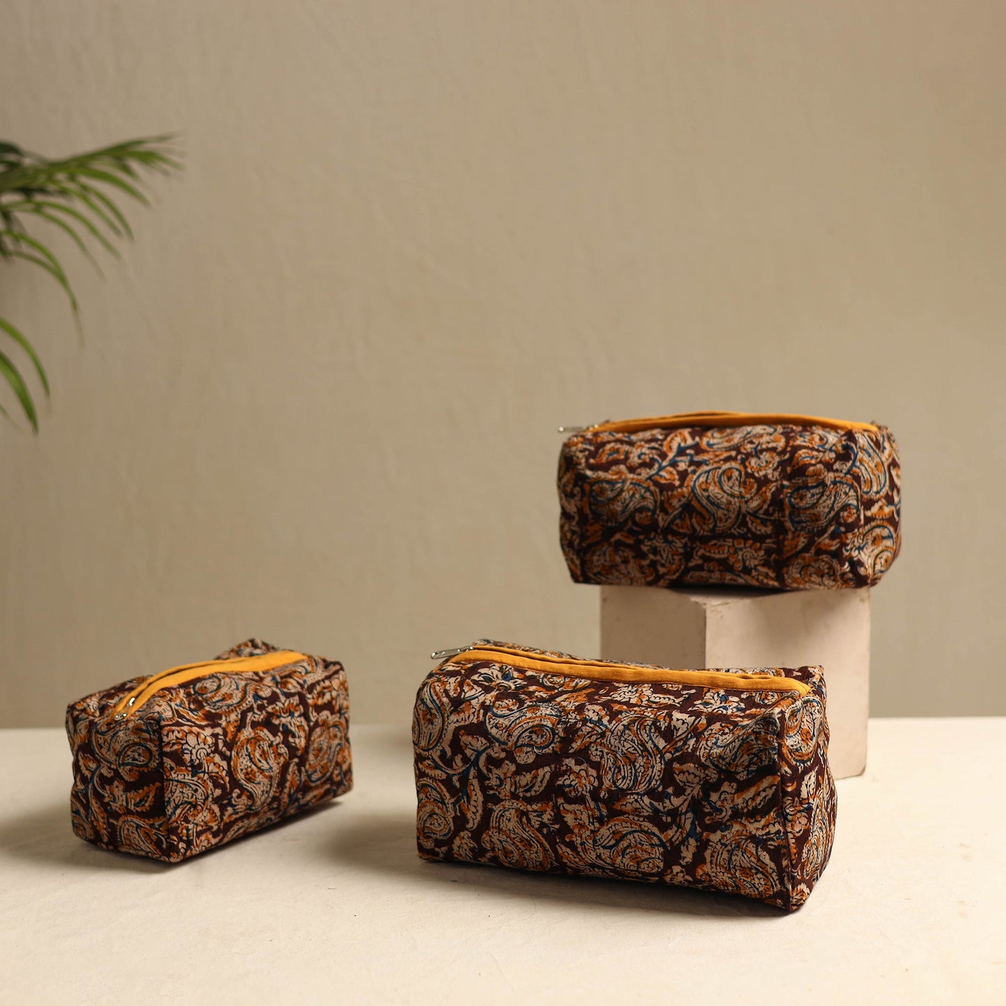 Maroon Multipurpose Handmade Toiletry Bags (Set of 3)