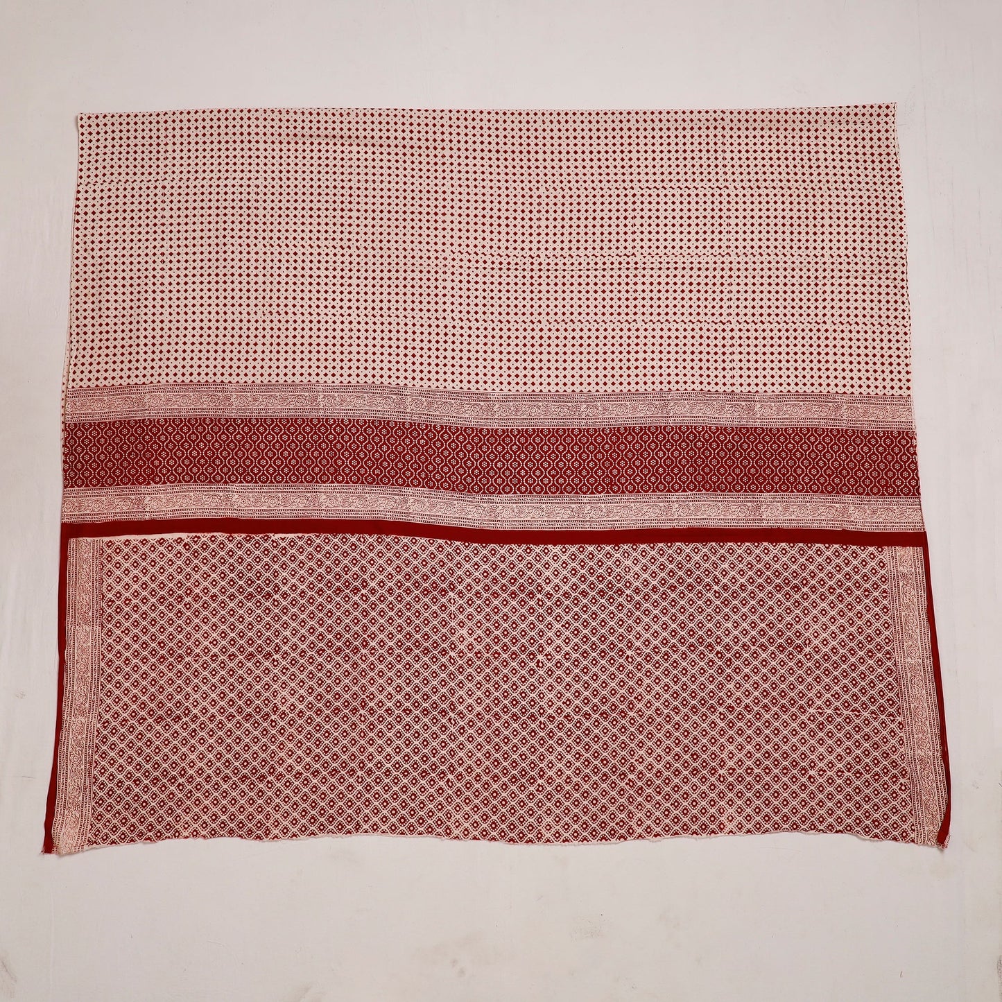 Maroon Natural Dyed Cotton Bagh Print Kurta Material