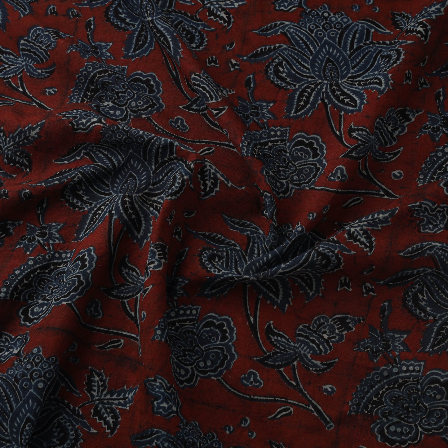 Natural dyed cotton kutch hand block ajrakh print fabric 09
