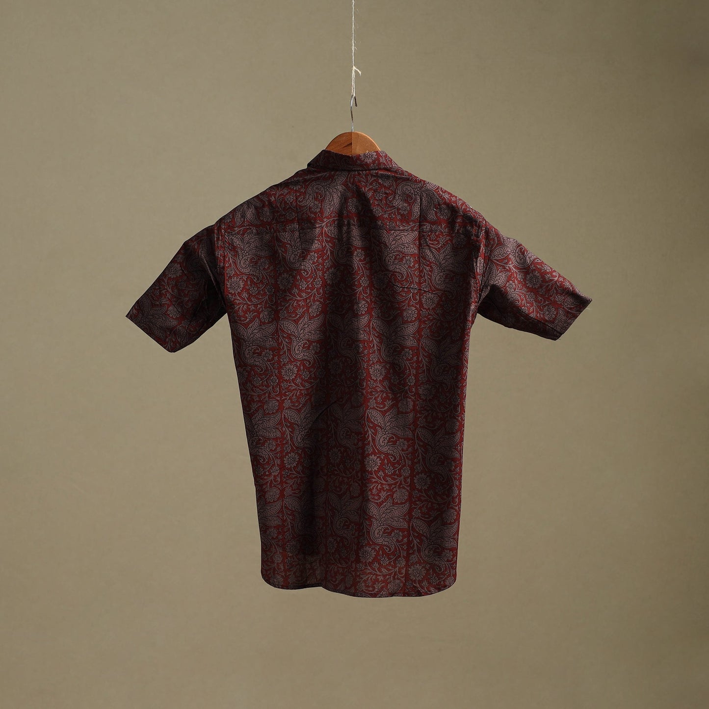 Natural dyed cotton men half sleeve hand bagh shirt 13