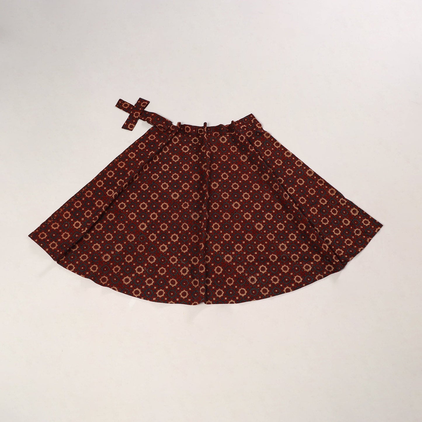 Maroon - cotton wrap around skirt 37 - handcrafted