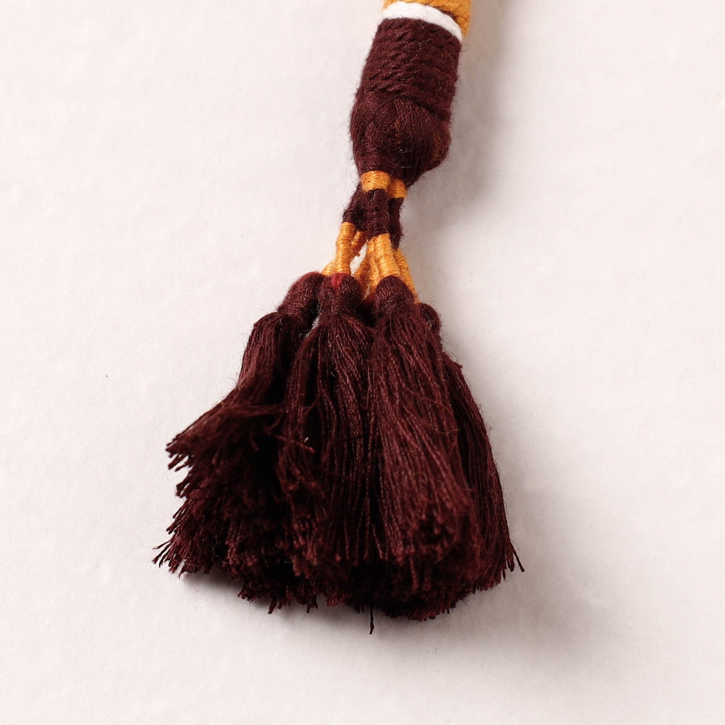 Maroon Patwa Bead & Seashell Work Handmade Keychain