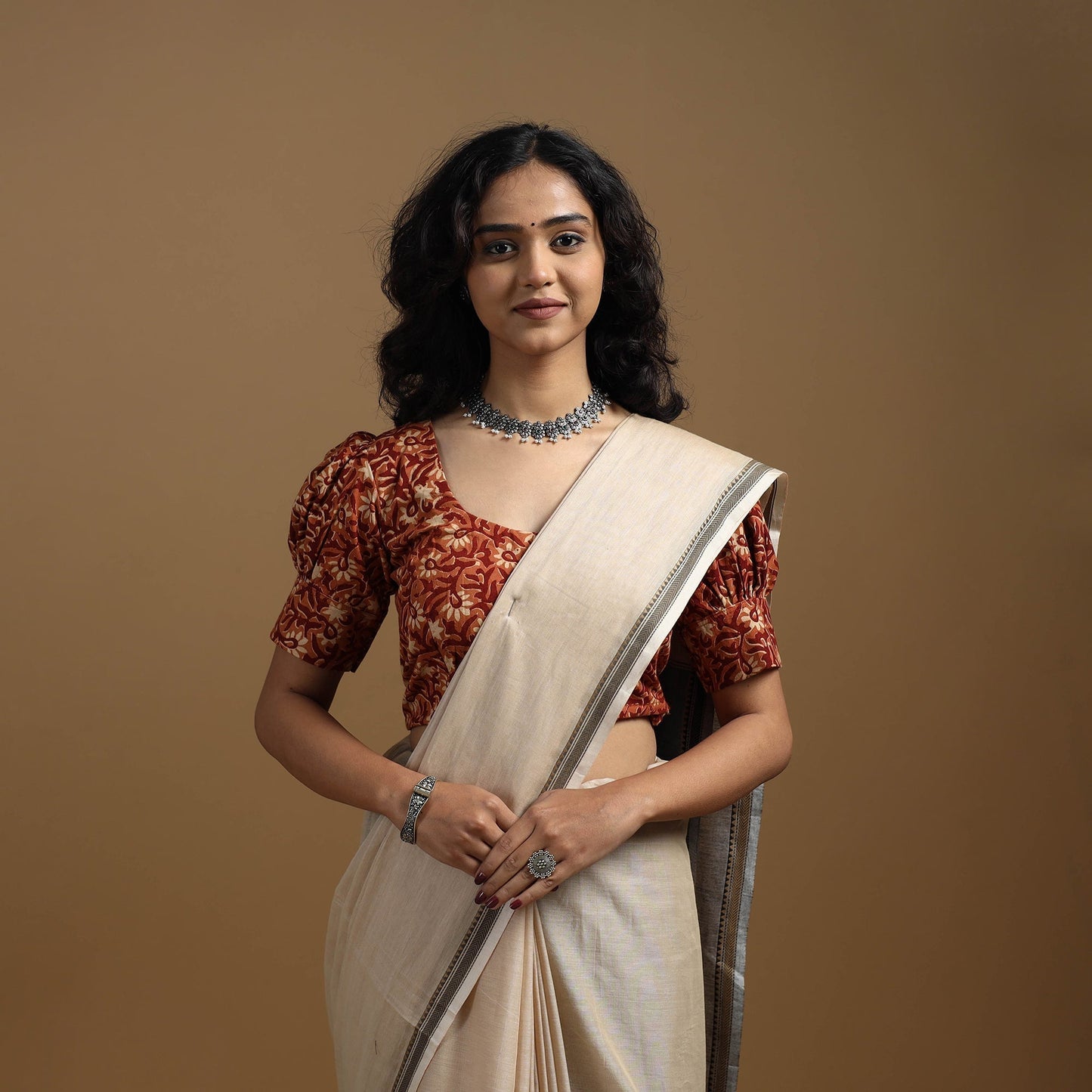 Pedana cotton natural dyed kalamkari readymade blouse 13