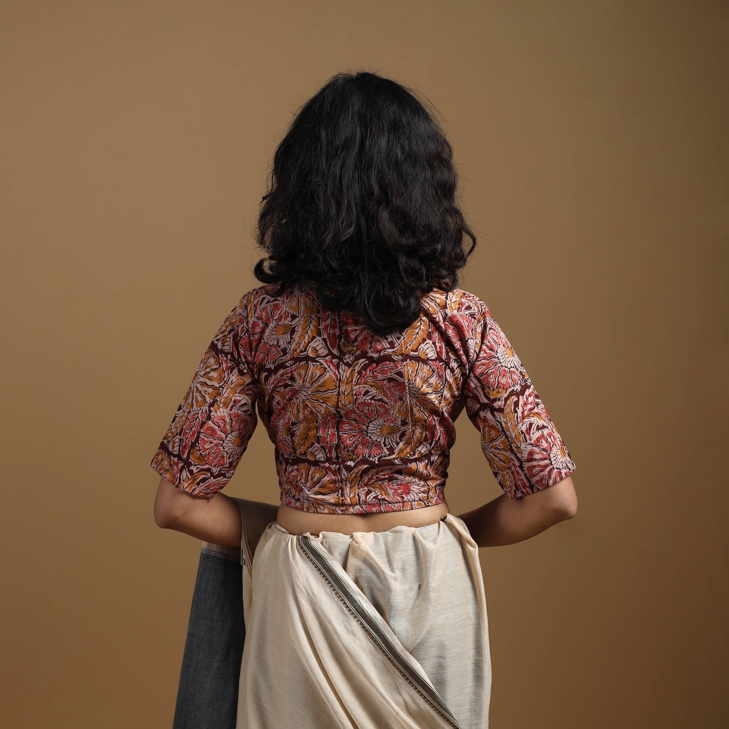 Pedana cotton natural dyed kalamkari readymade blouse 03