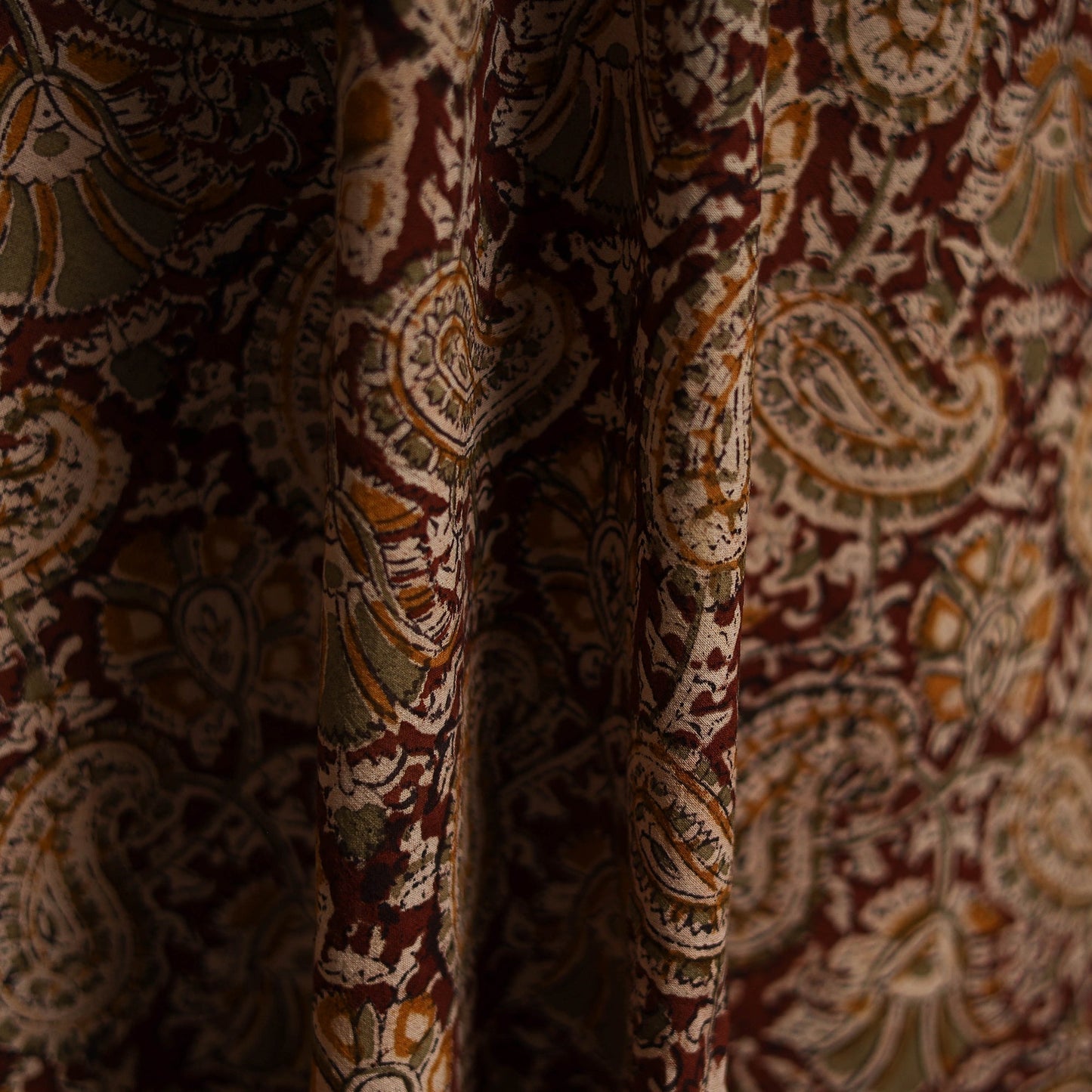 Pedana block print natural dyed cotton kalamkari fabric 05