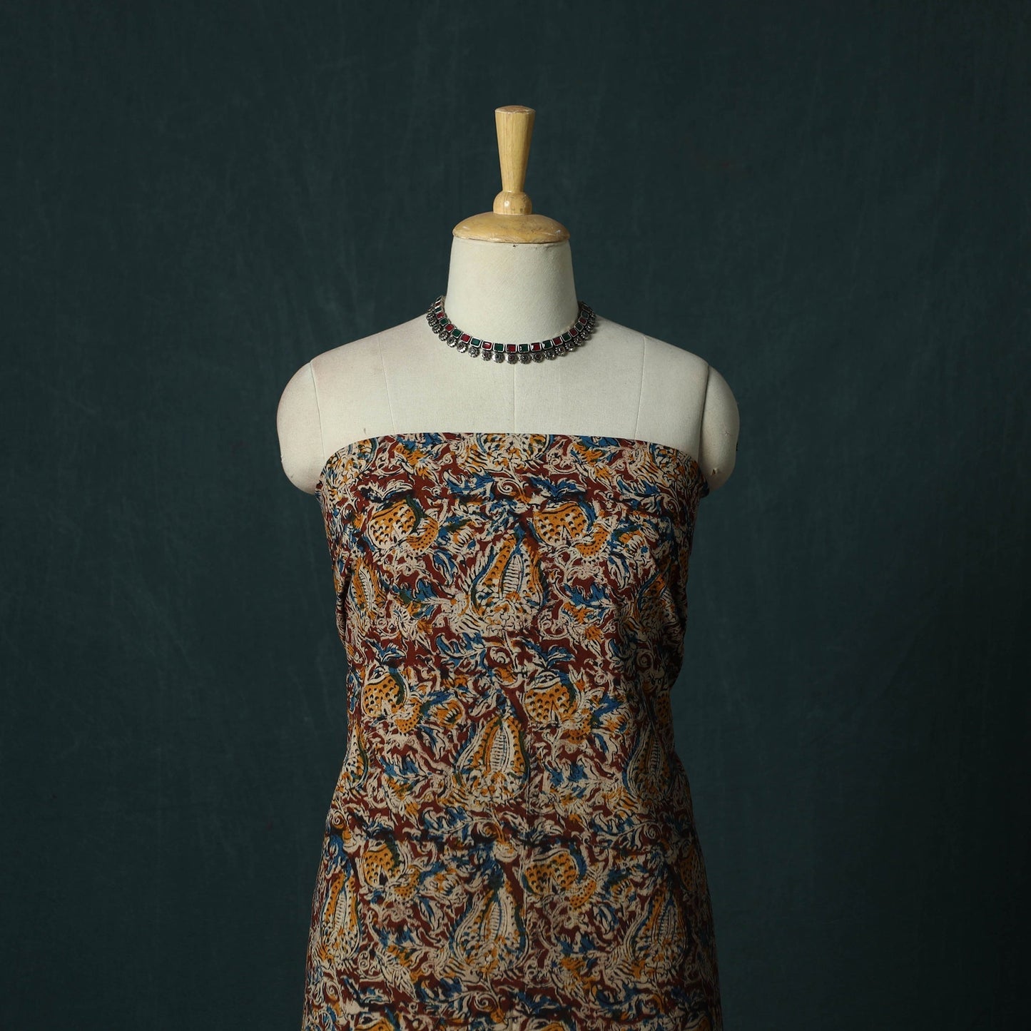 Pedana hand block print natural dyed cotton kalamkari 2pc