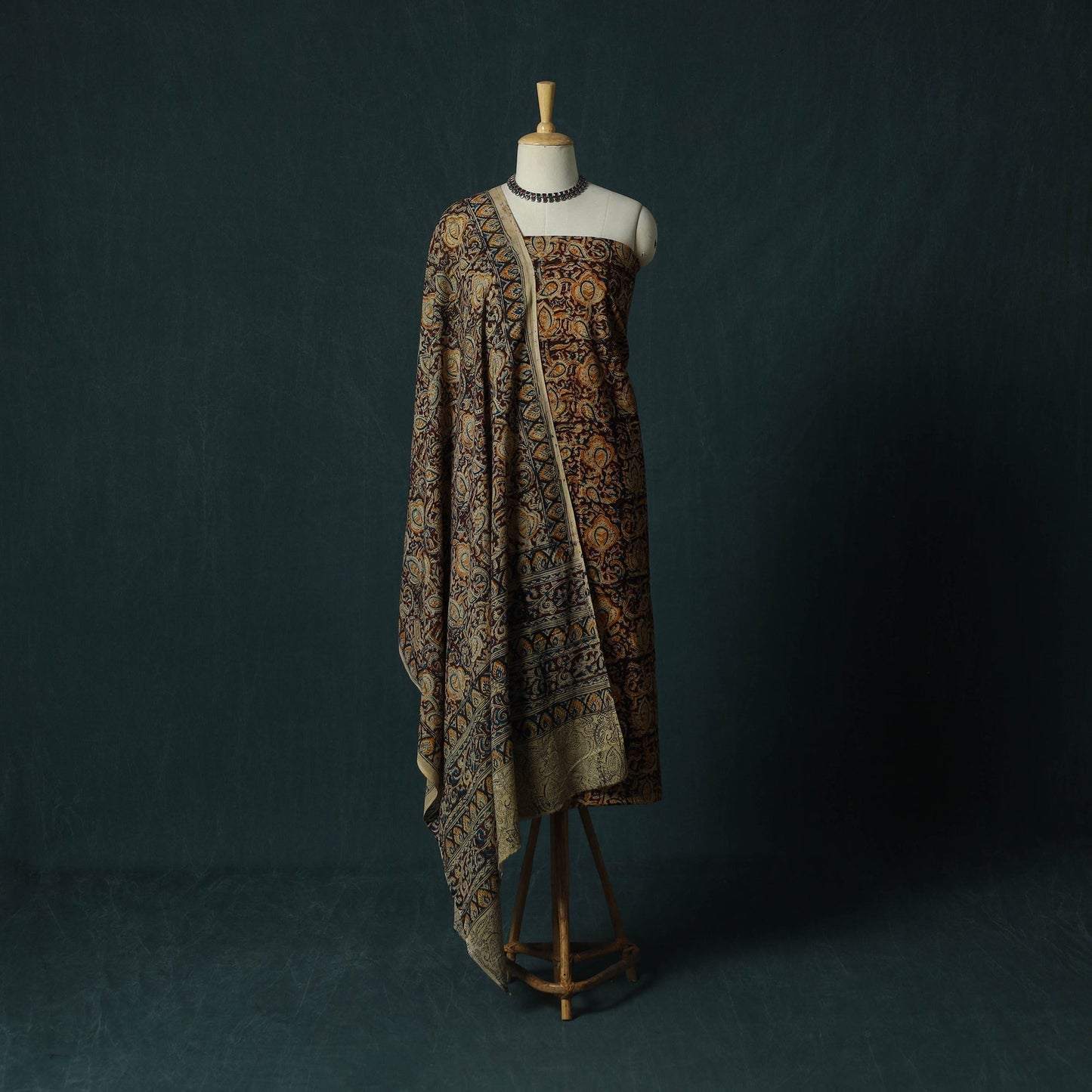 Pedana hand block print natural dyed cotton kalamkari 2pc