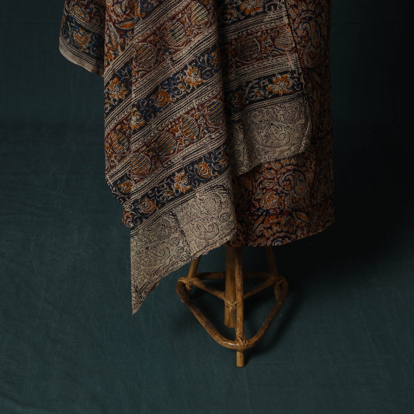 Pedana hand block print natural dyed cotton kalamkari 2pc