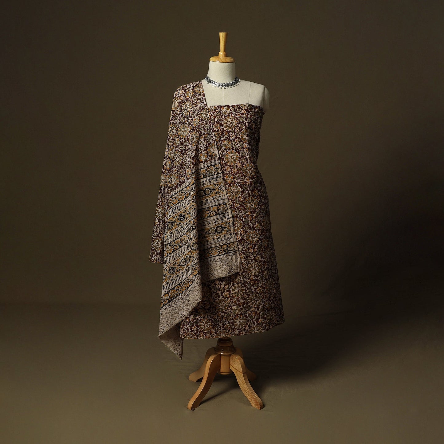 Pedana hand block print natural dyed cotton kalamkari 2pc
