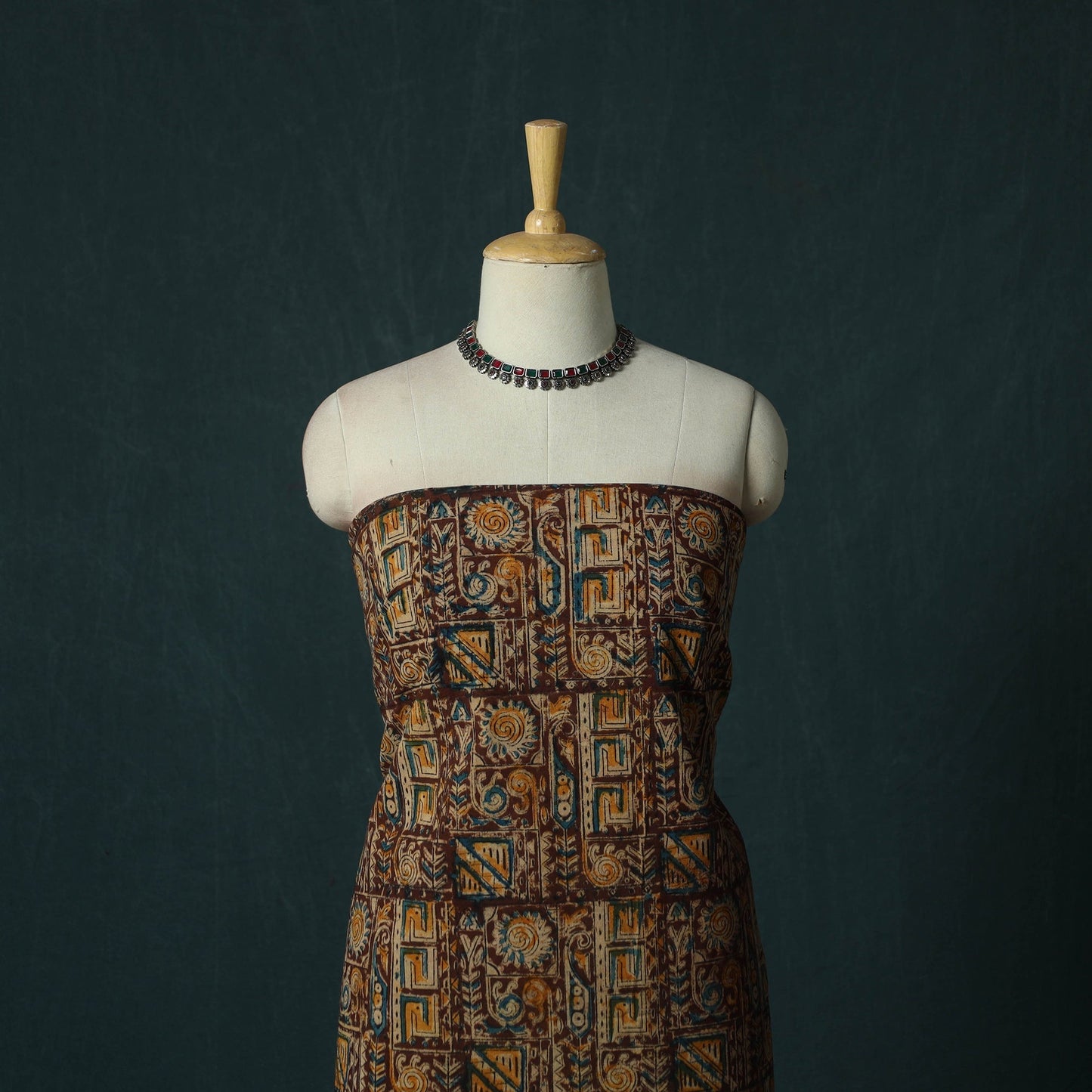 Pedana hand block print natural dyed cotton kalamkari 2pc