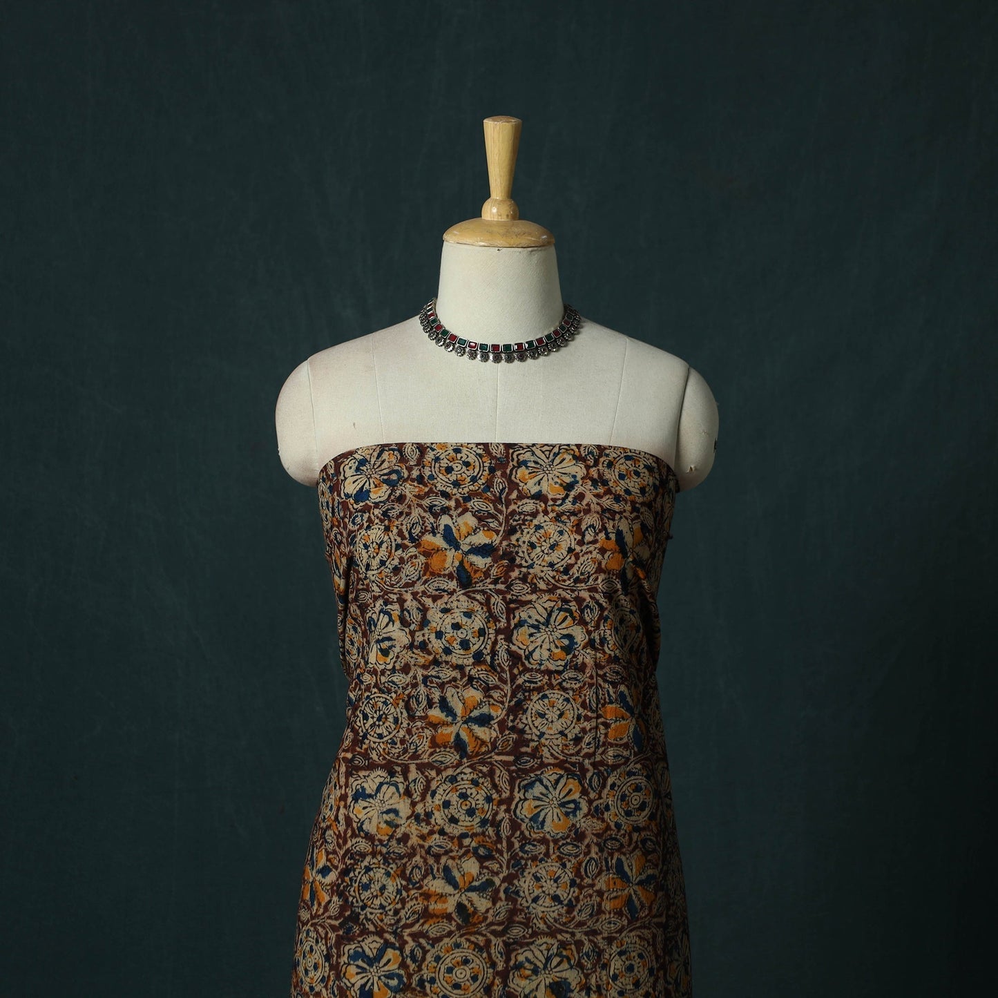 Pedana hand block print natural dyed cotton kalamkari 2pc