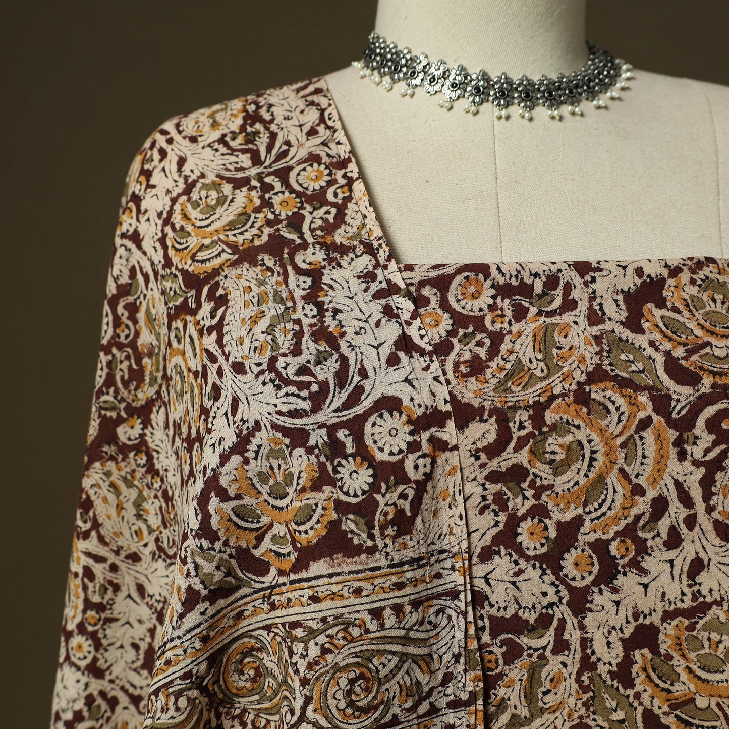 Pedana hand block print natural dyed cotton kalamkari 2pc