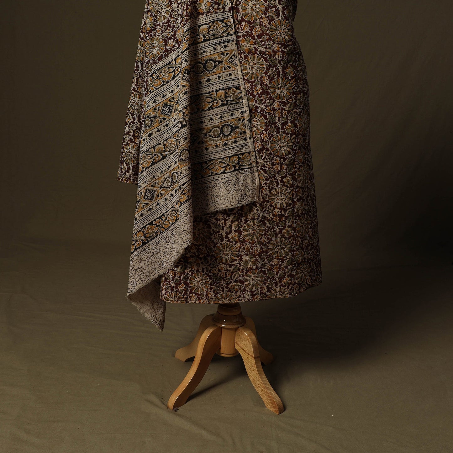 Pedana hand block print natural dyed cotton kalamkari 2pc