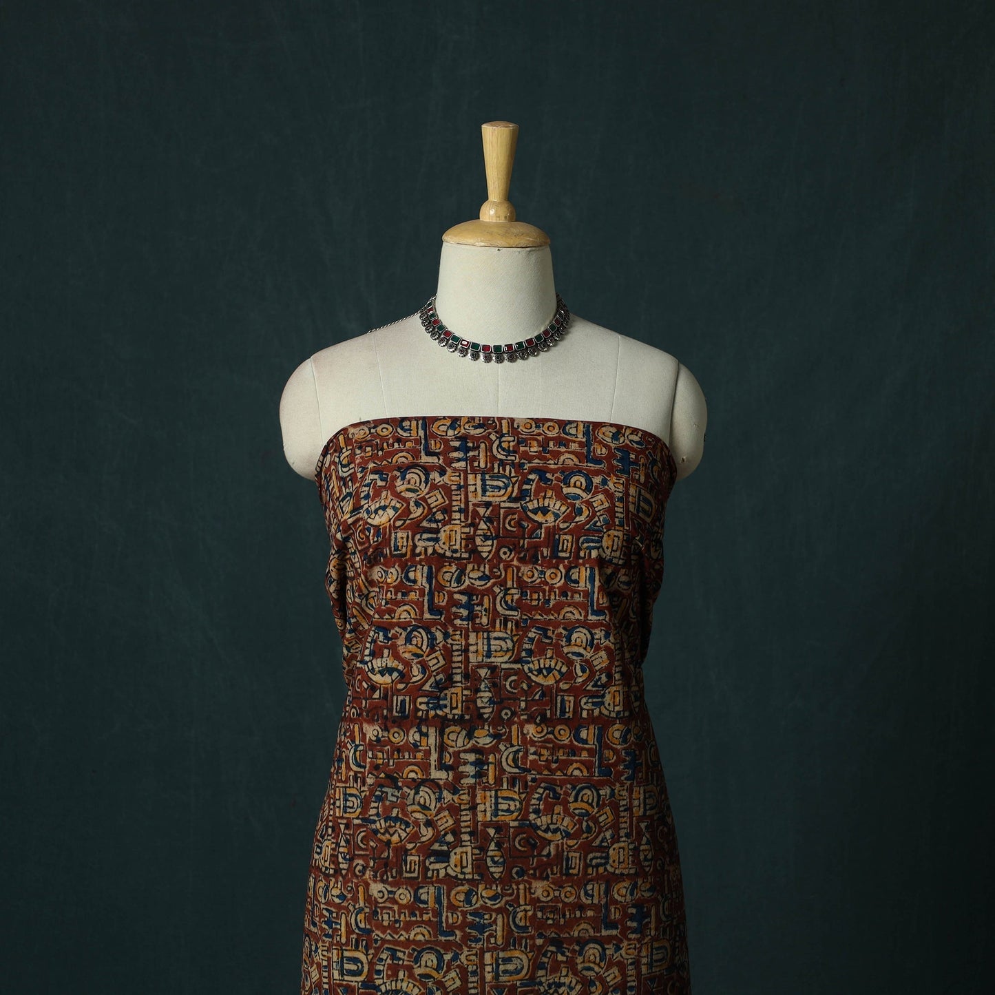 Pedana hand block print natural dyed cotton kalamkari 2pc