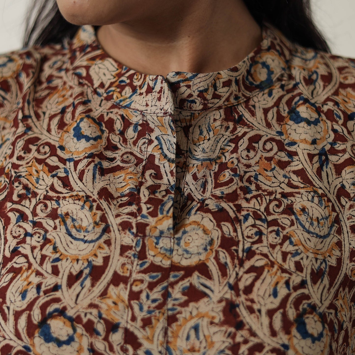 Pedana Kalamkari Block Printed Cotton Dress 15