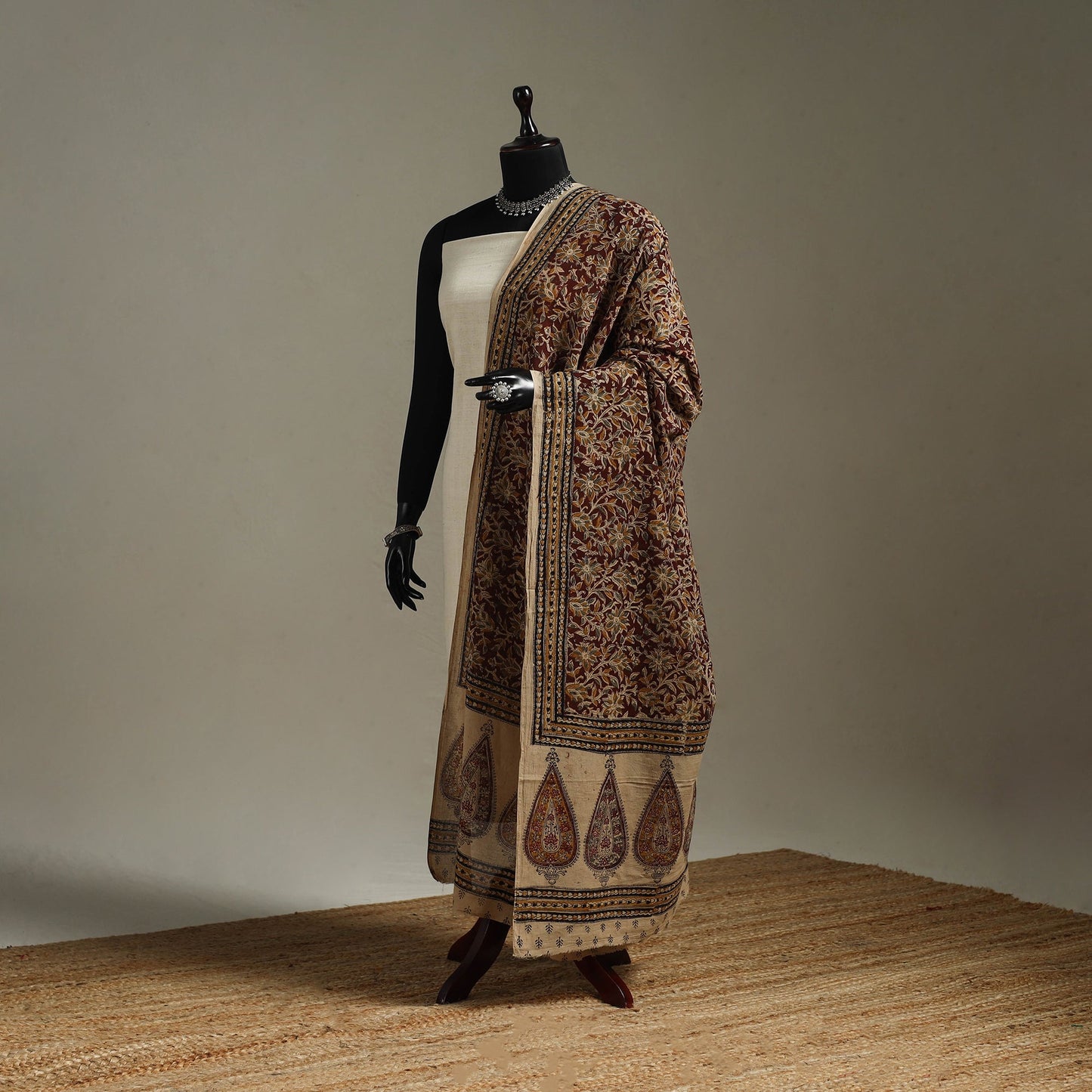 Pedana natural dyed cotton kalamkari dupatta 11