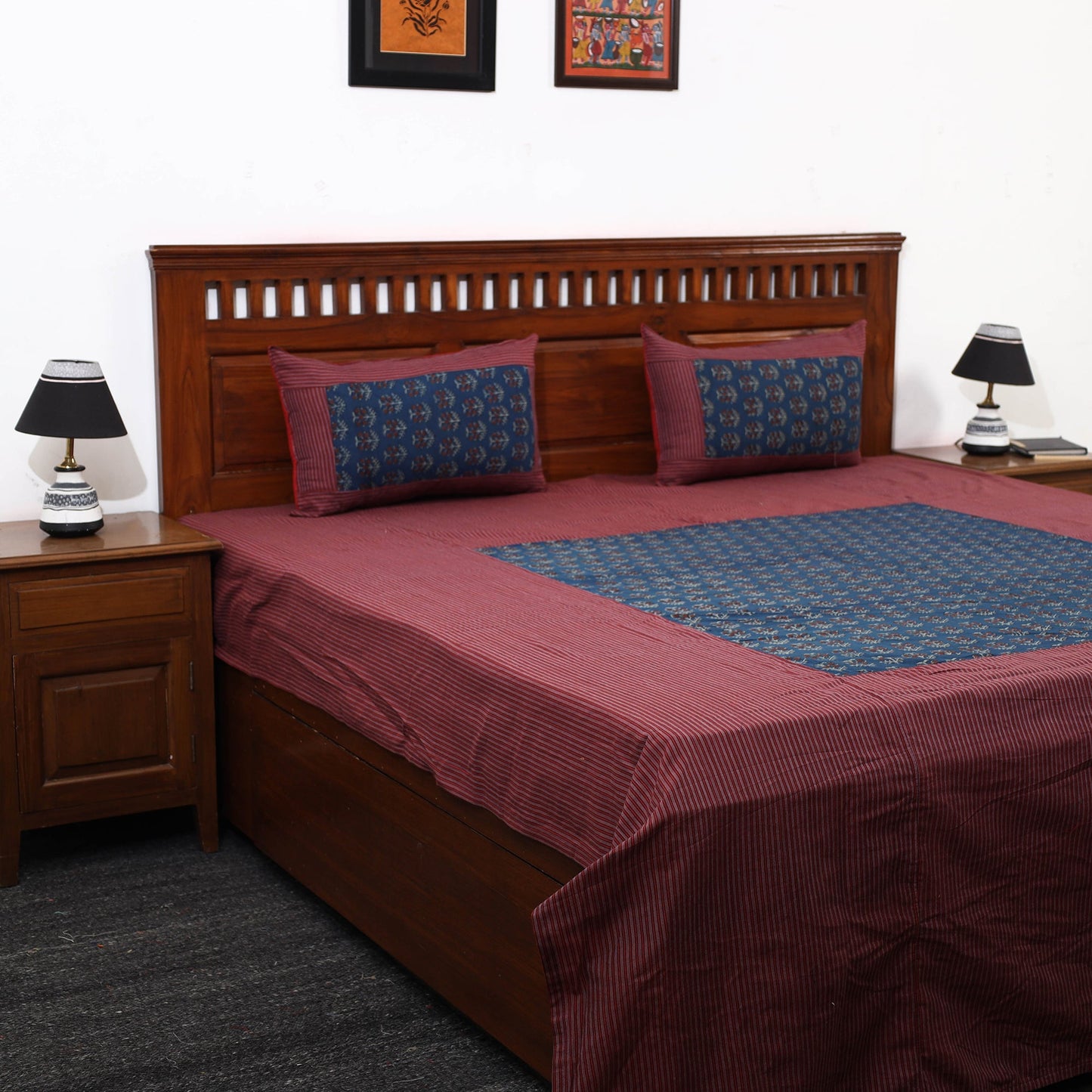 plain double bed cover