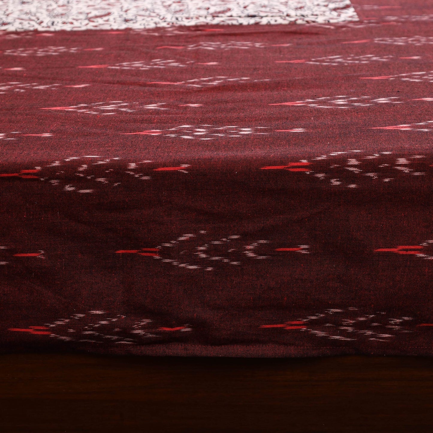 Pochampally ikat with bagh patch cotton bedsheet set 08
