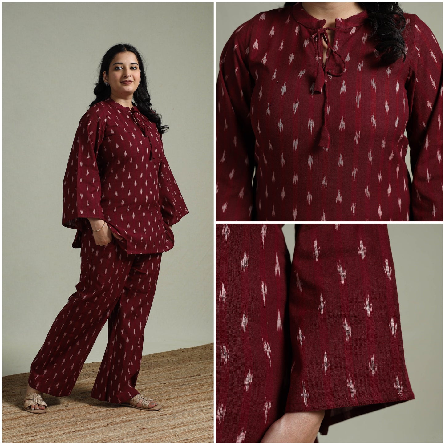 Pochampally ikat cotton co-ord set for women 19