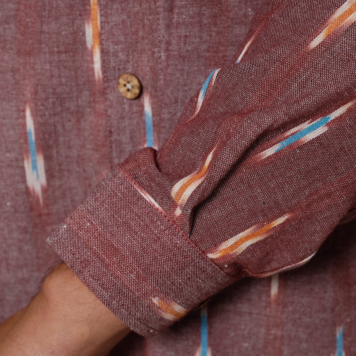 Pochampally Ikat Pure Cotton Men Full Sleeve Shirt