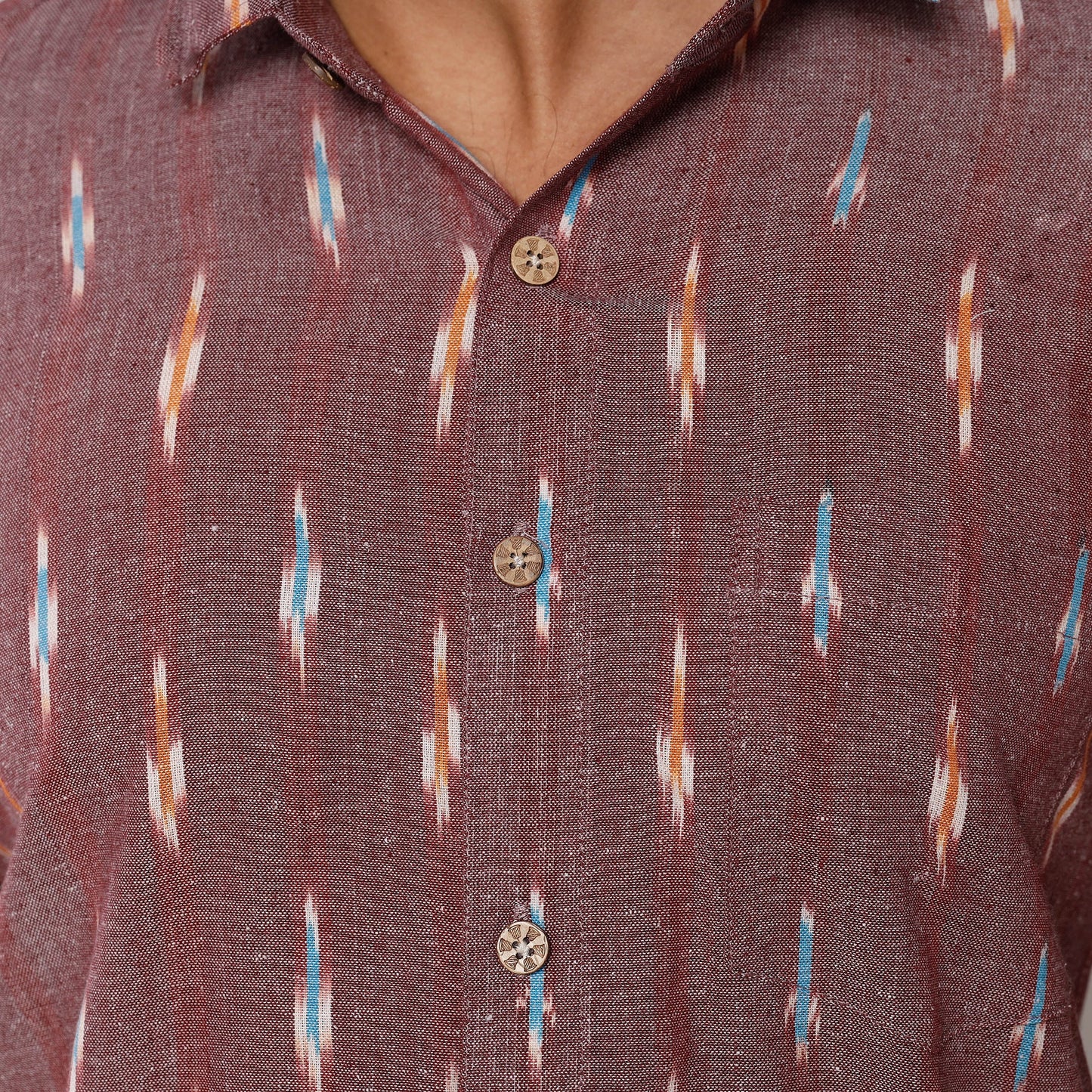 Pochampally Ikat Pure Cotton Men Full Sleeve Shirt