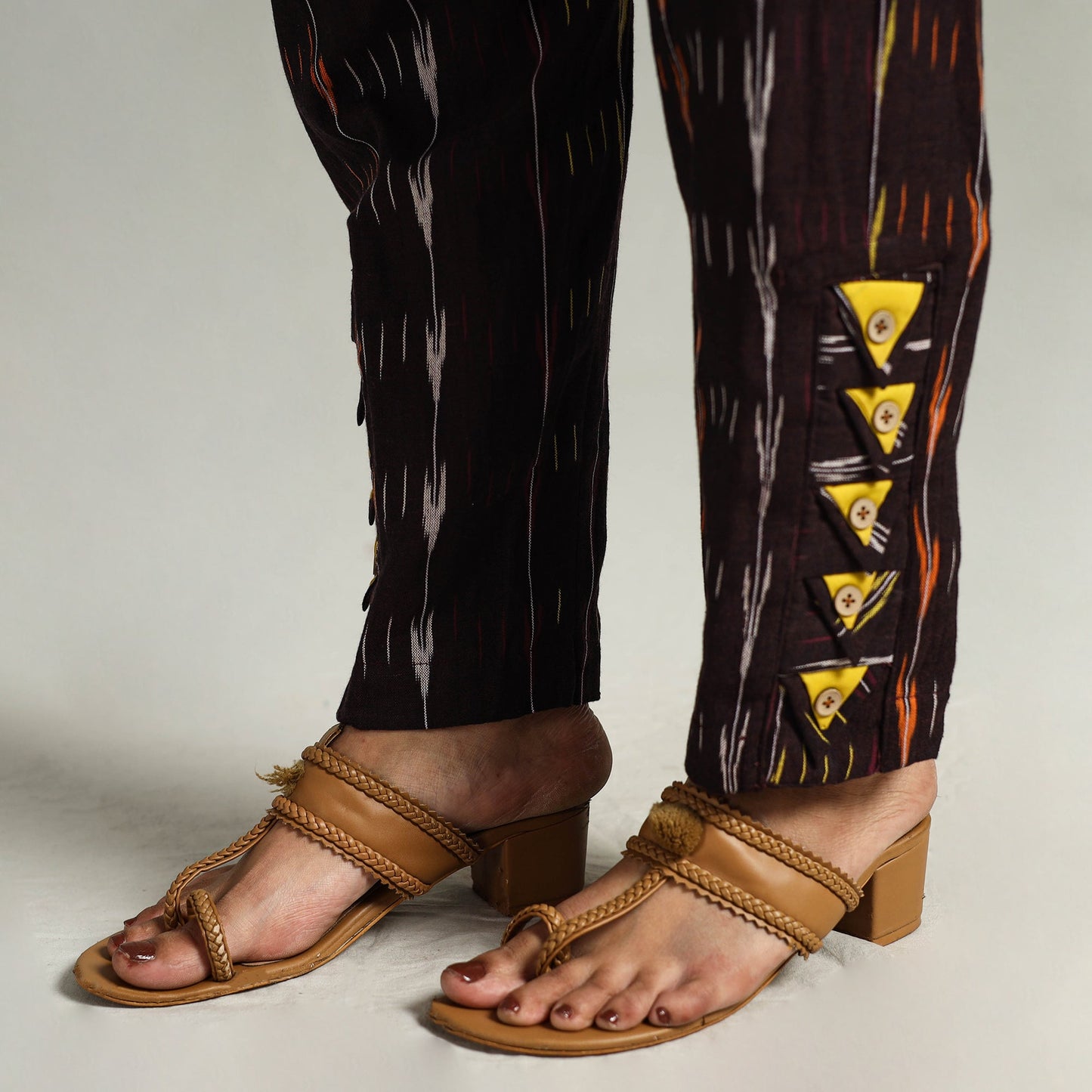 Buy Pochampally Ikat Weave Cotton Elasticated Pant 08 Online at iTokri.com