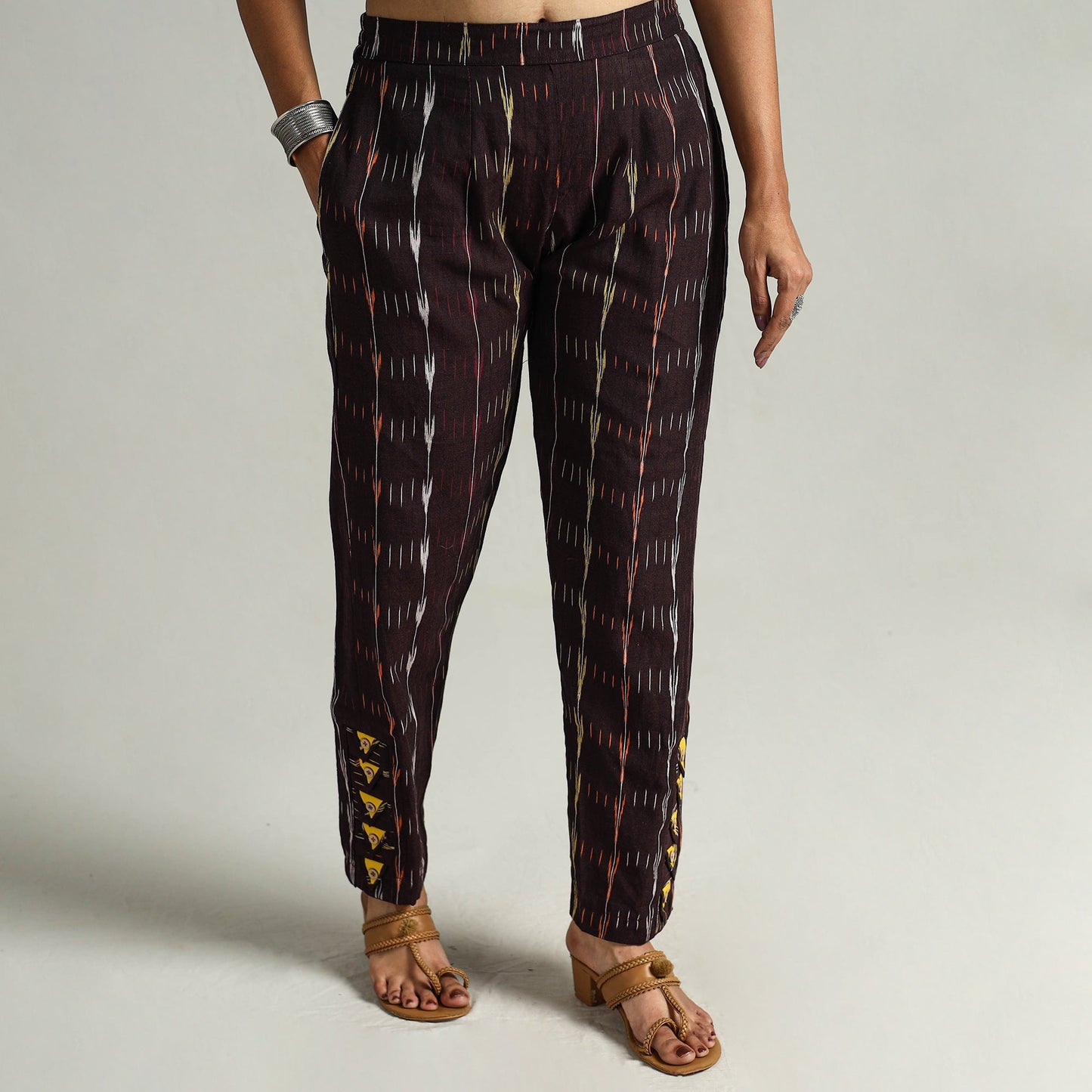 Buy Pochampally Ikat Weave Cotton Elasticated Pant 08 Online at iTokri.com
