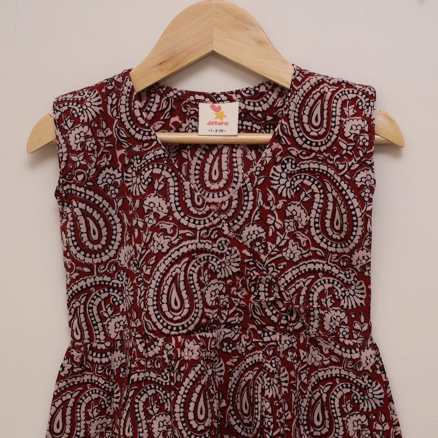 Pure cotton baby girls bagh angrakha dress (1-2 years) 11