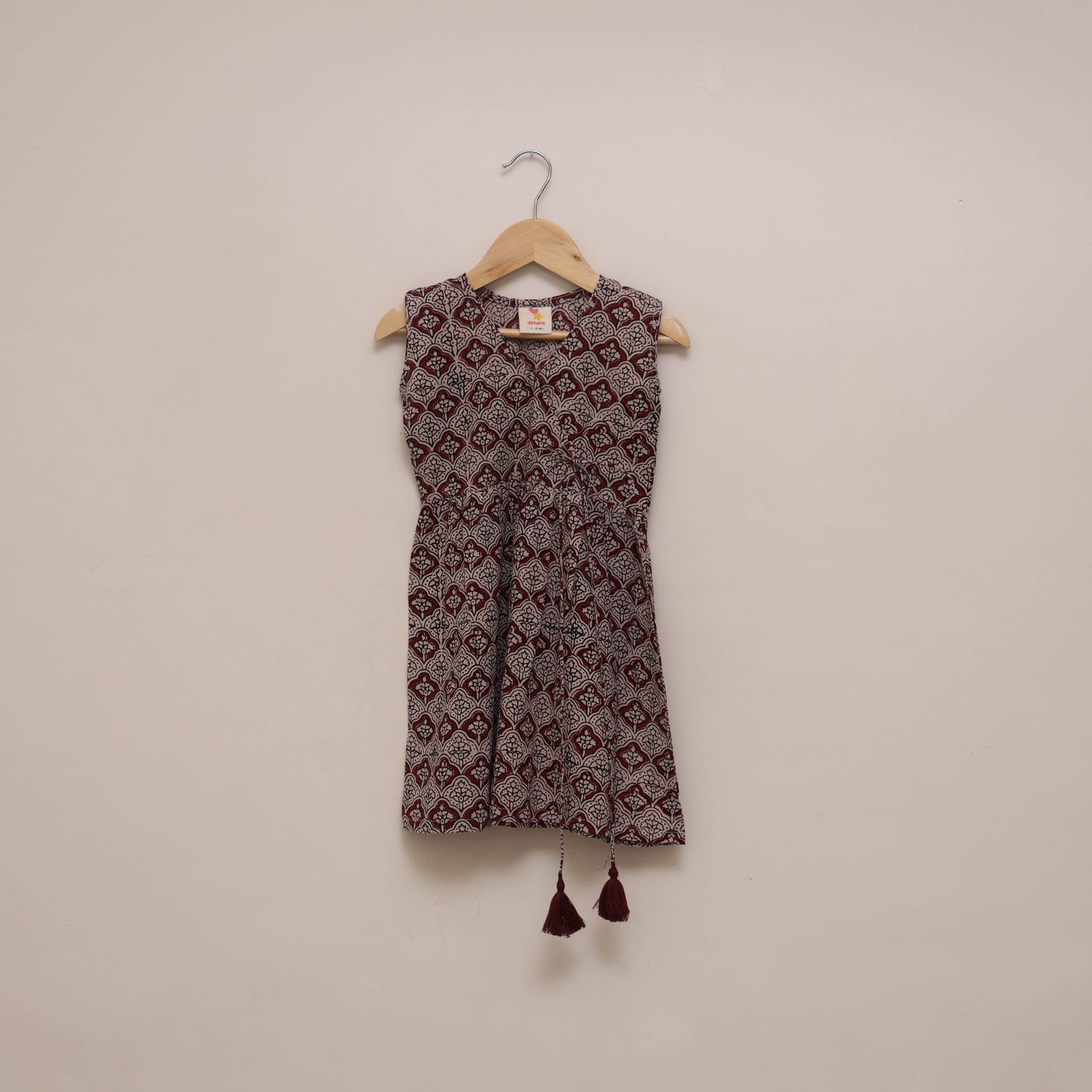 Pure cotton baby girls bagh angrakha dress (1-2 years) 07