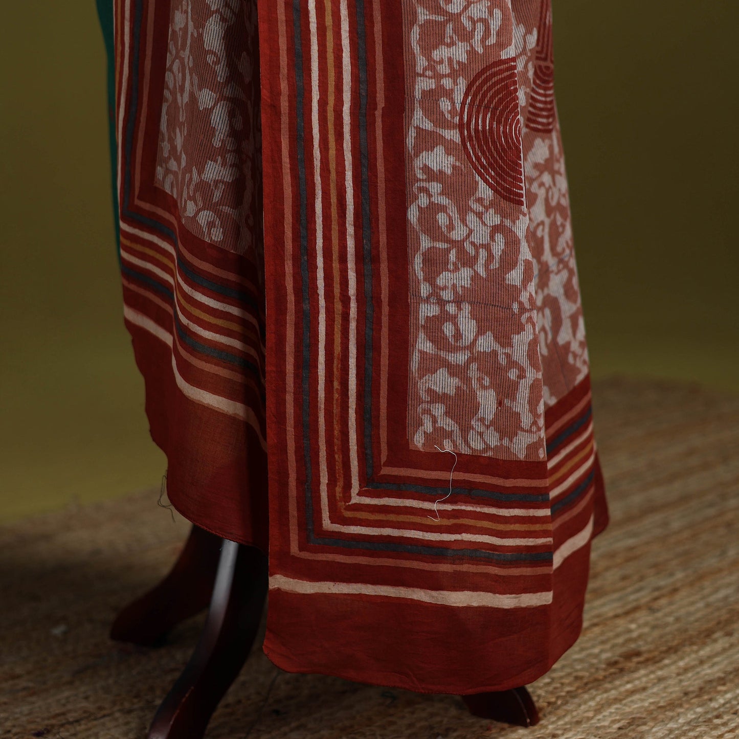 Maroon - pure mul cotton hand natural dyed dabu bagru