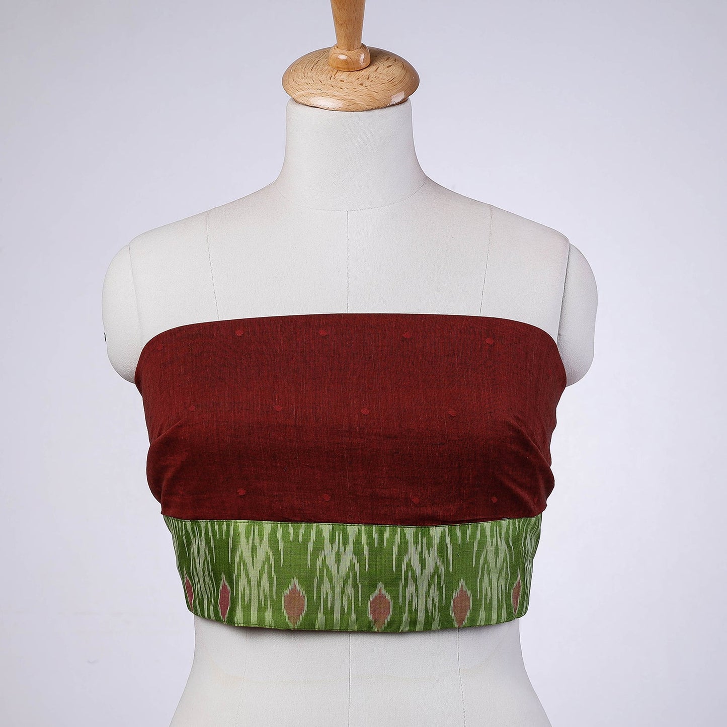 Buy Bengal Jamdani Buti Blouse Material with Ikat Border