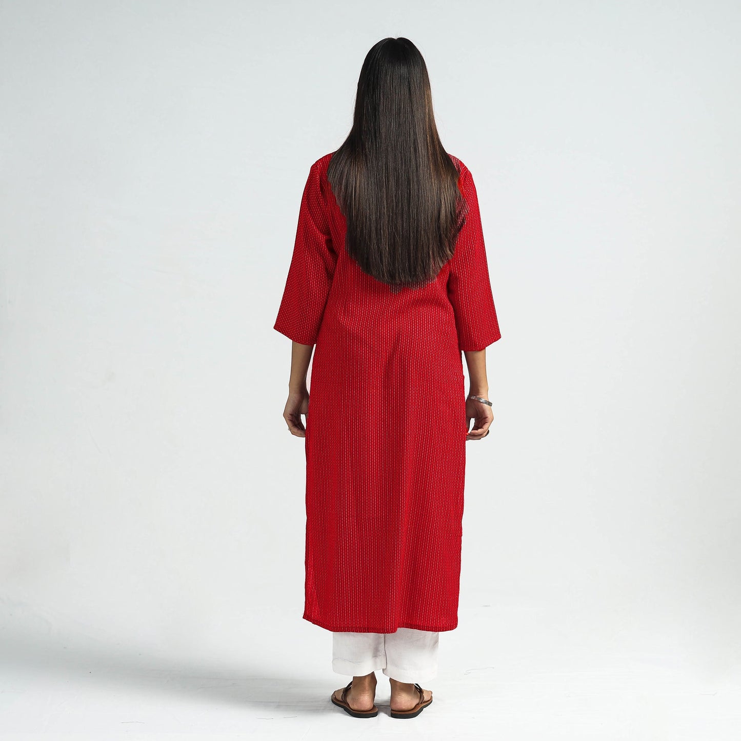 Buy Running Stitch Cotton Long Kurta Online at iTokri.com