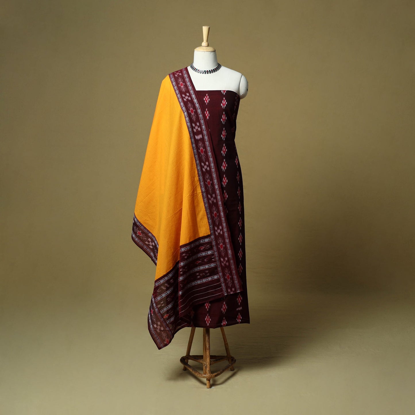 Sambalpuri ikat handloom cotton 3pc unstitched dress