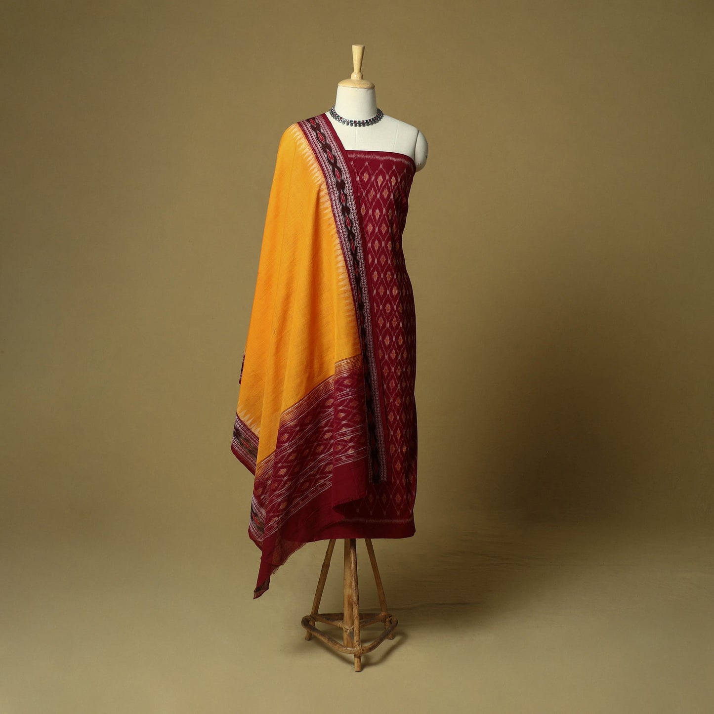Sambalpuri ikat handloom cotton 3pc unstitched dress