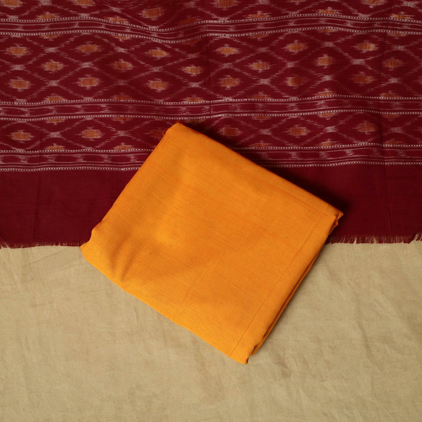 Sambalpuri ikat handloom cotton 3pc unstitched dress