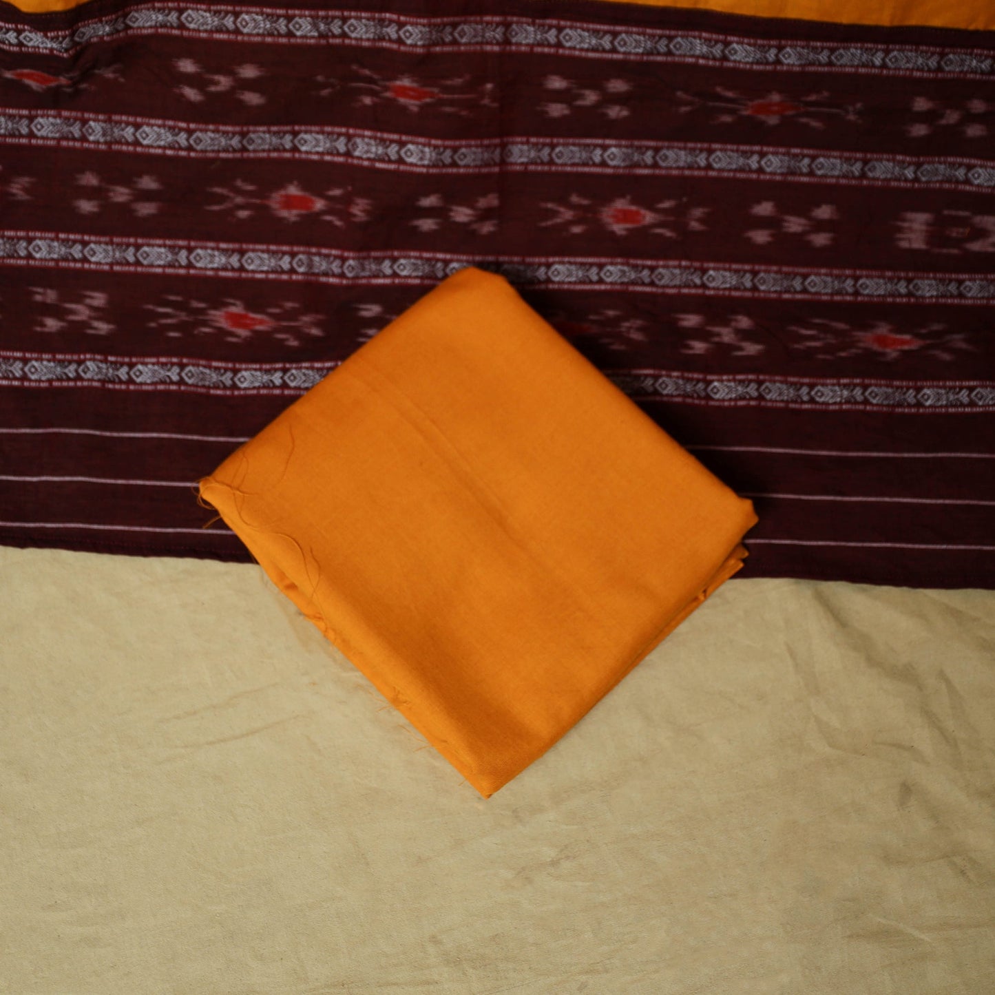 Sambalpuri ikat handloom cotton 3pc unstitched dress
