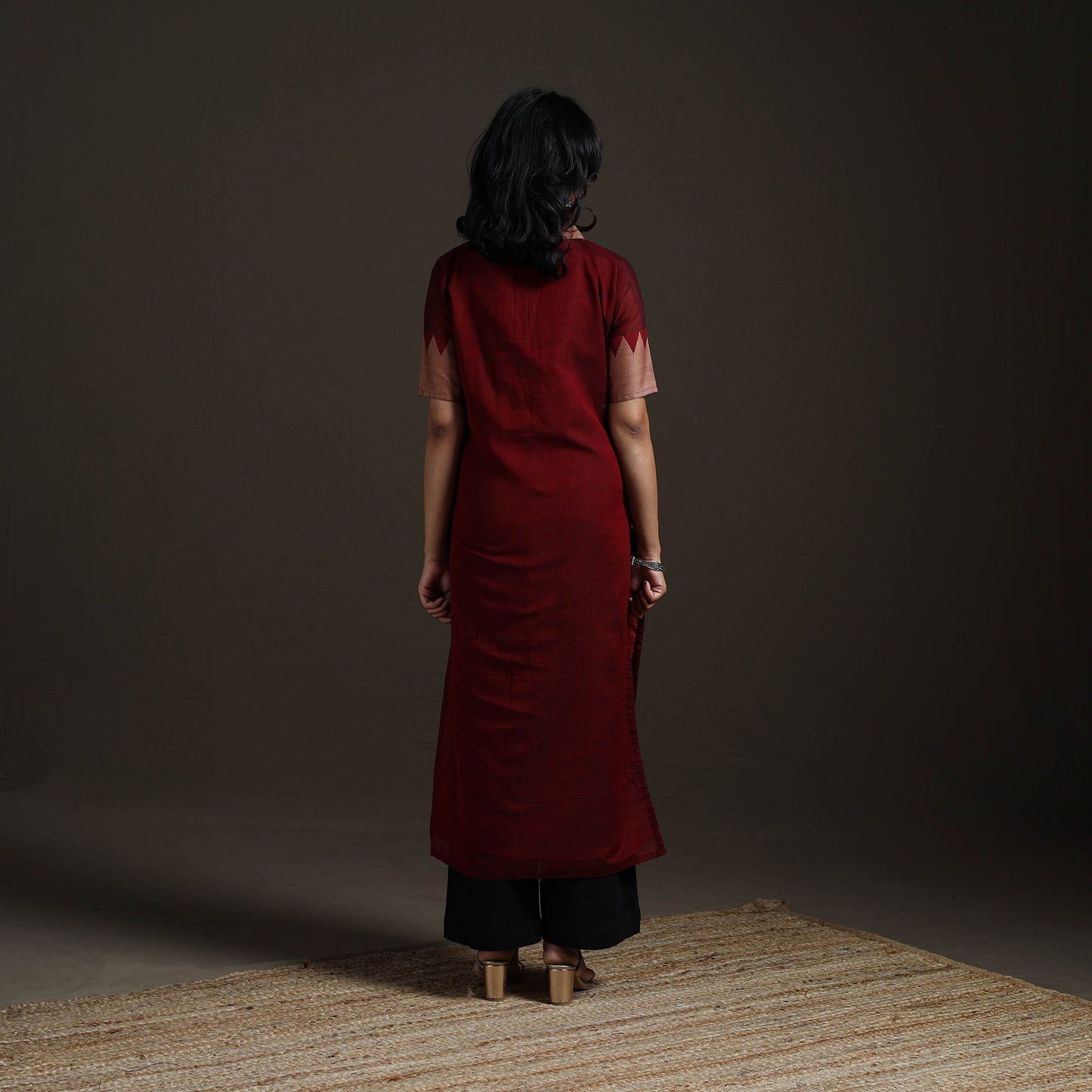 Straight cotton dharwad kurta for women 04 - handcrafted