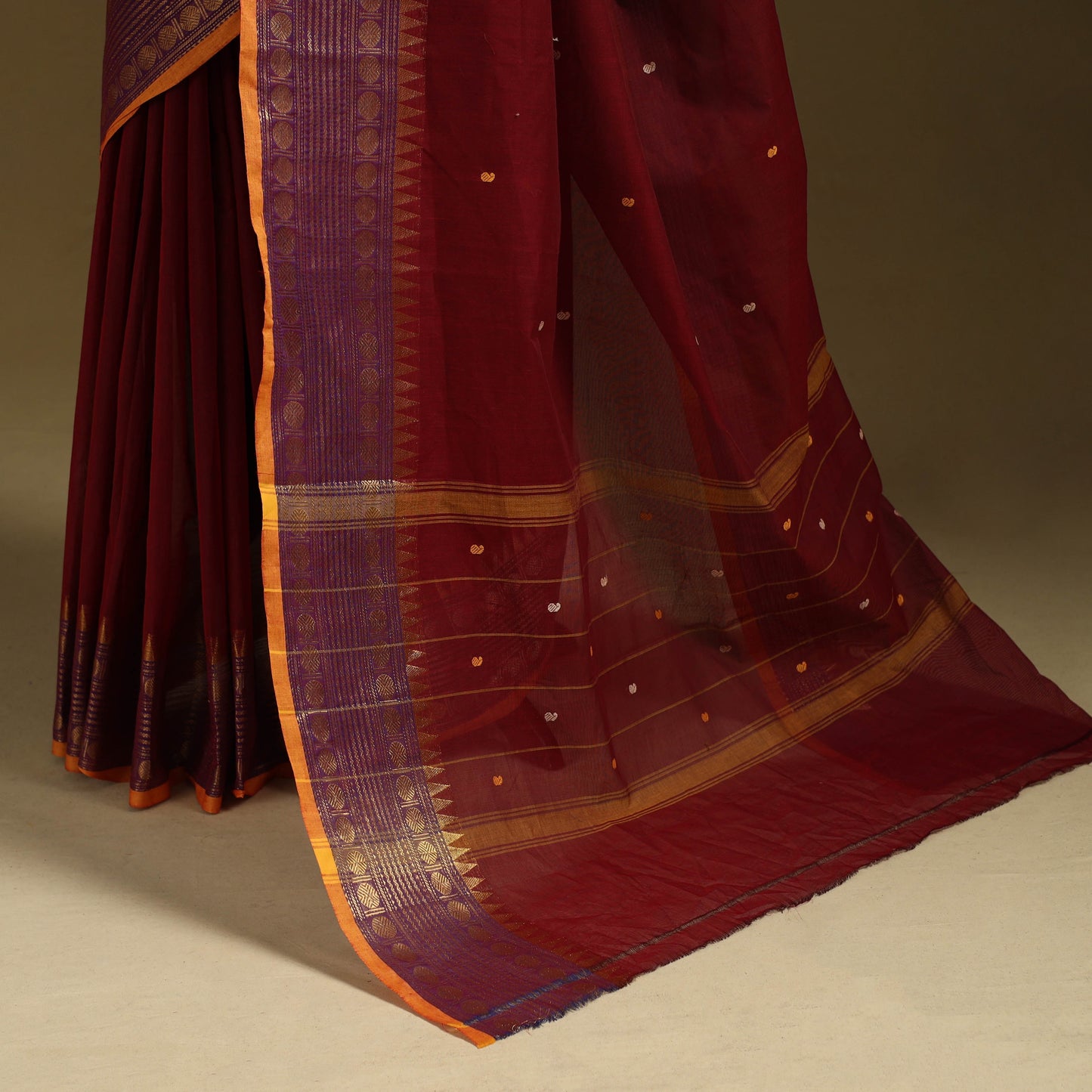 Thread buti cotton kanchipuram saree with border 30