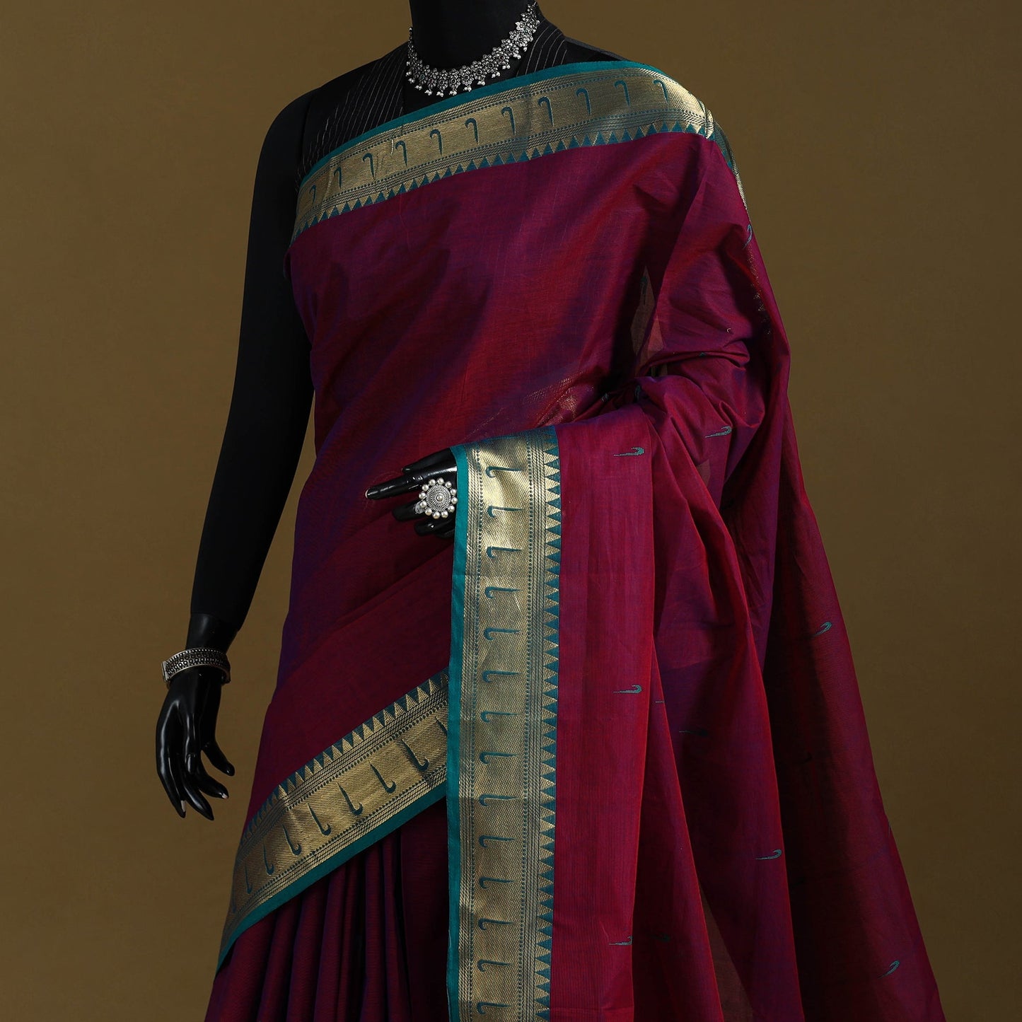 Thread buti cotton kanchipuram saree with border 45